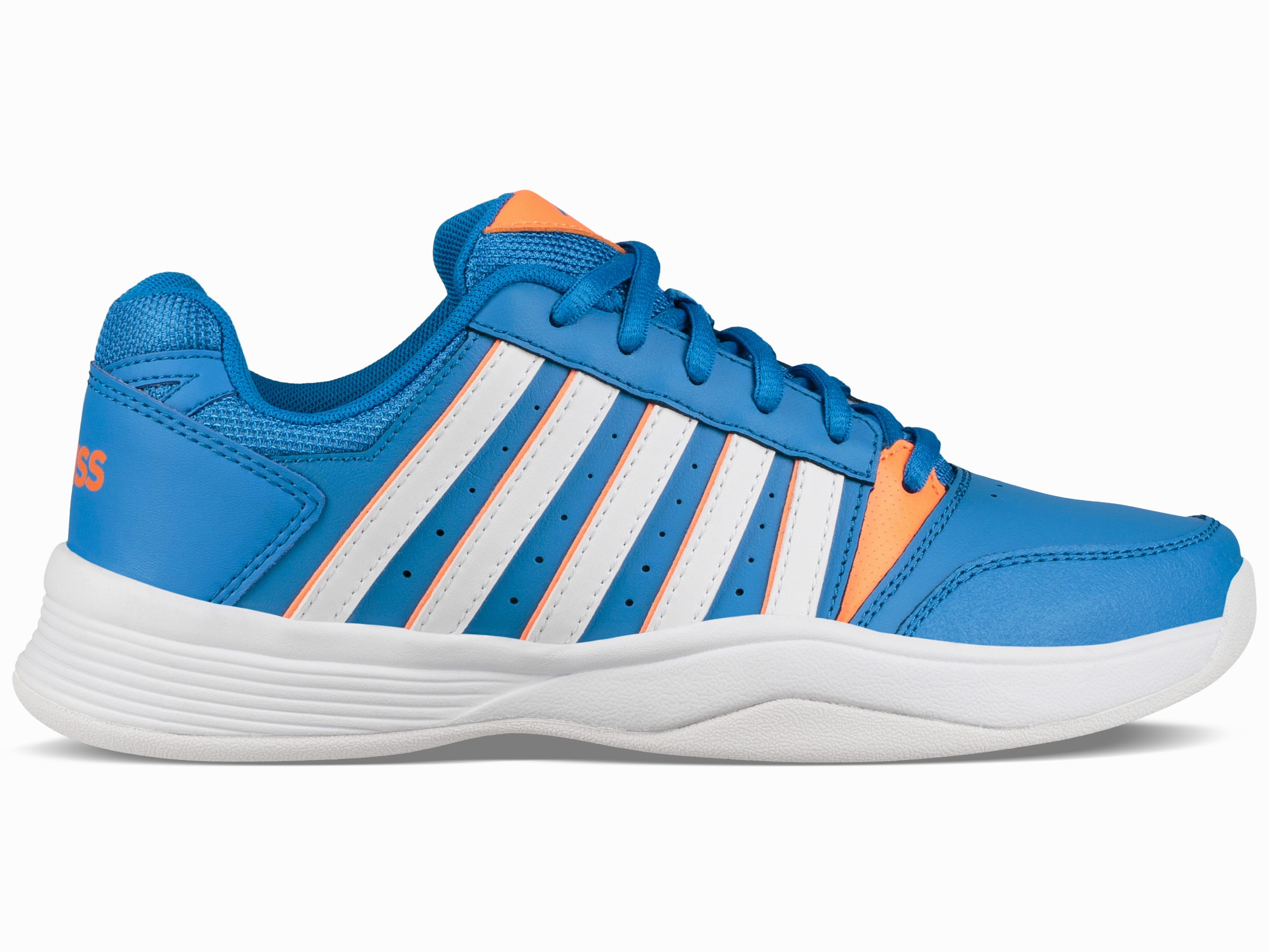 85856-426-M | COURT SMASH CARPET | BRILLIANT BLUE/WHITE/NEON ORANGE