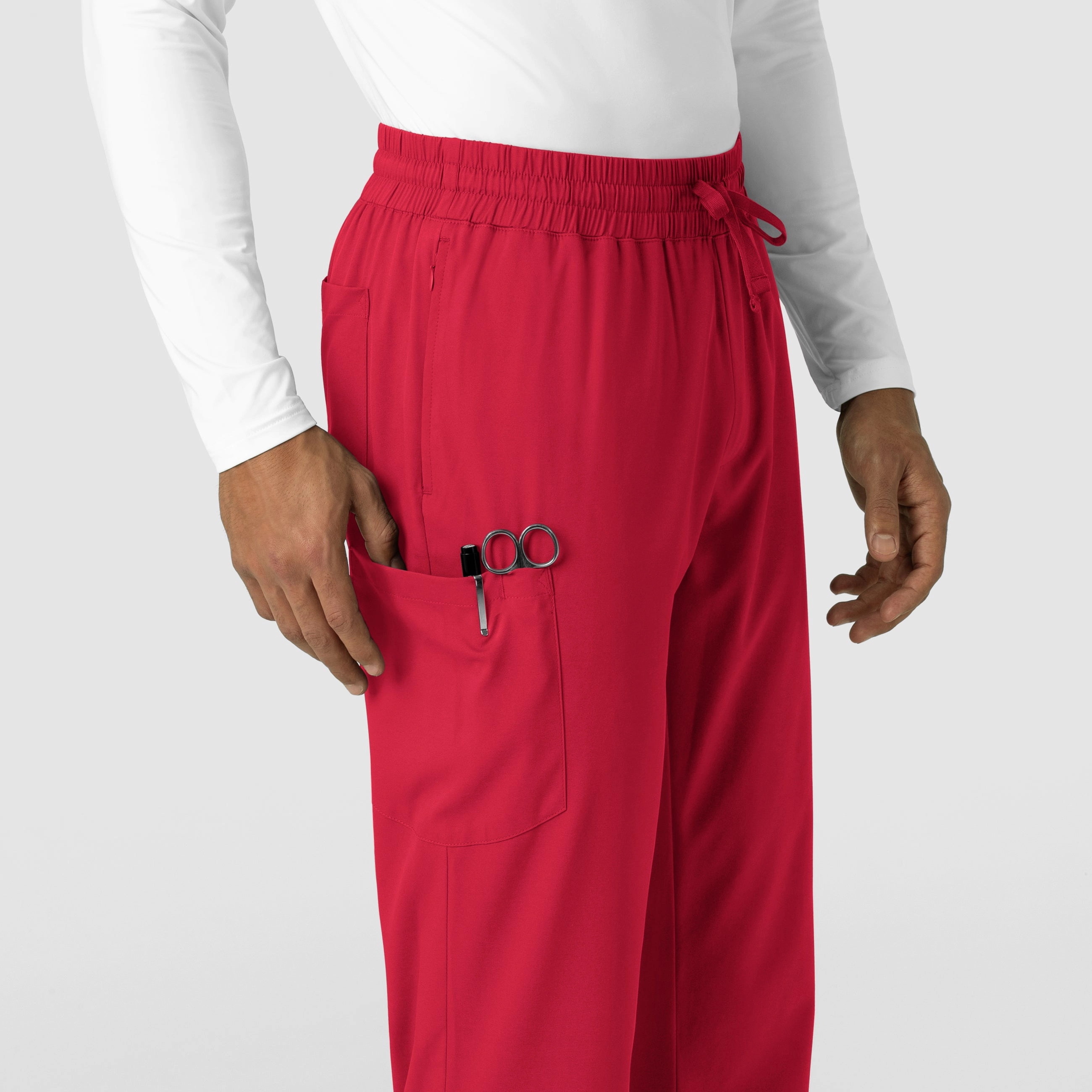 Boundless Men's Straight Leg Scrub Pant - Red