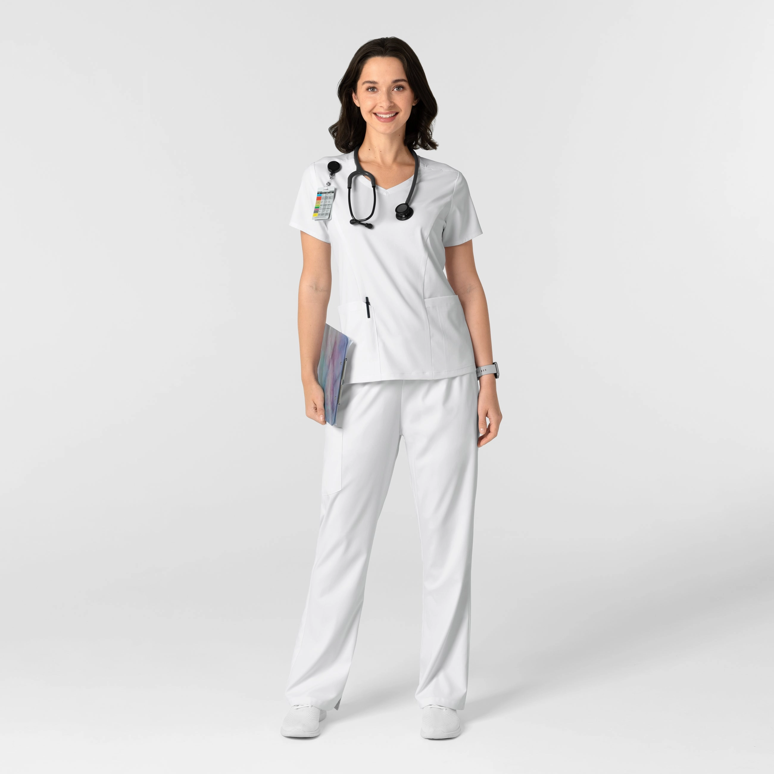 Boundless Women's Bootcut Scrub Pant - White