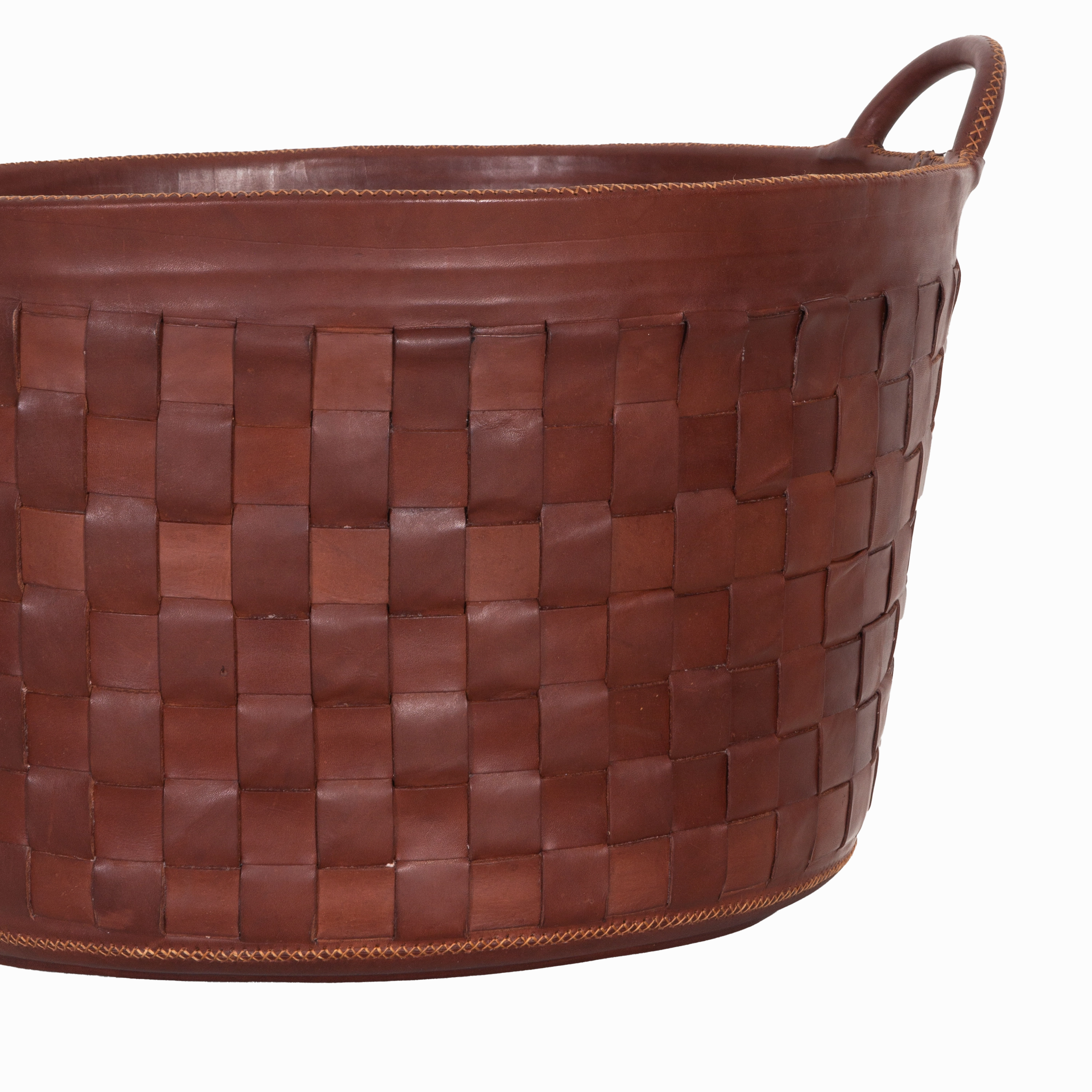 Braided Leather Basket
