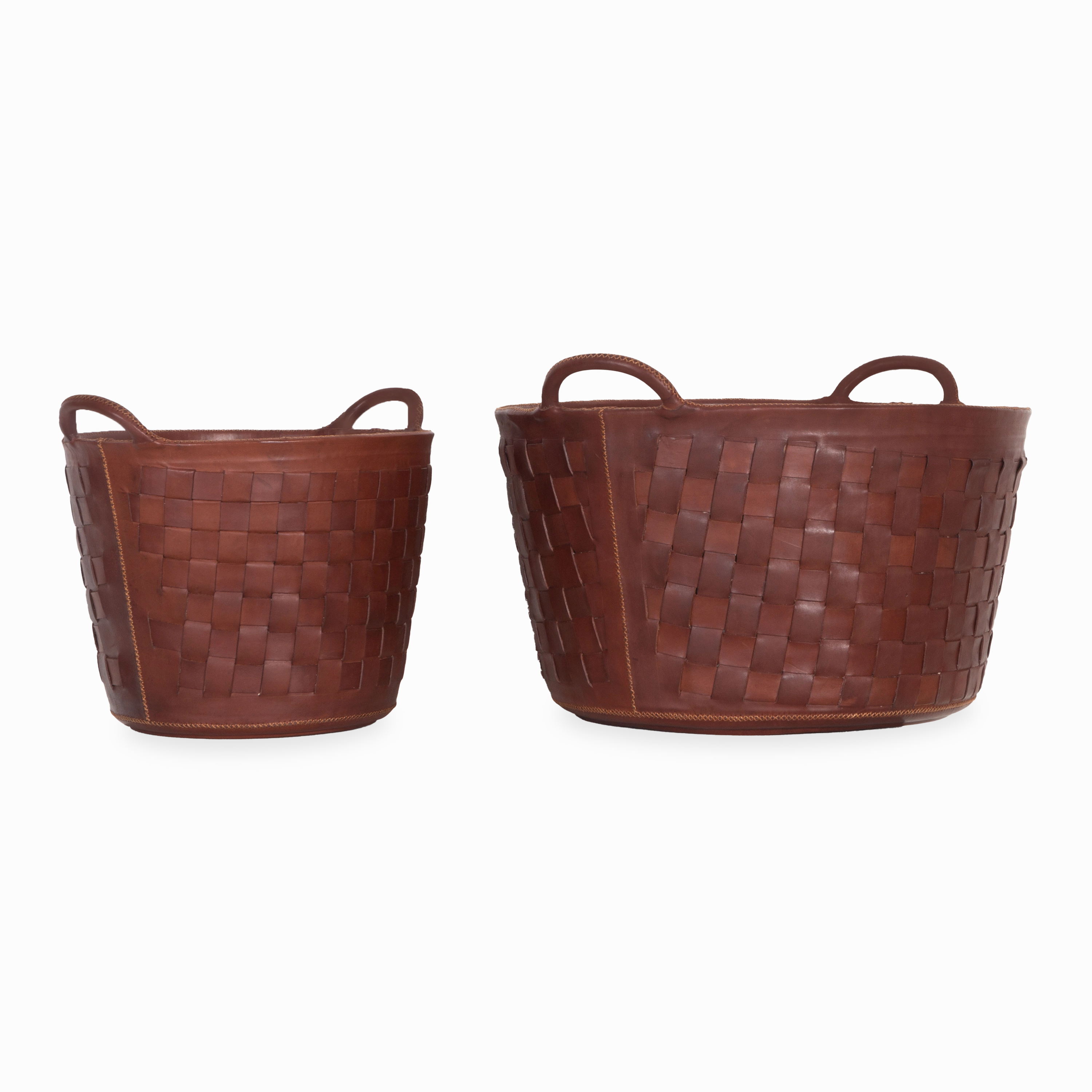 Braided Leather Basket