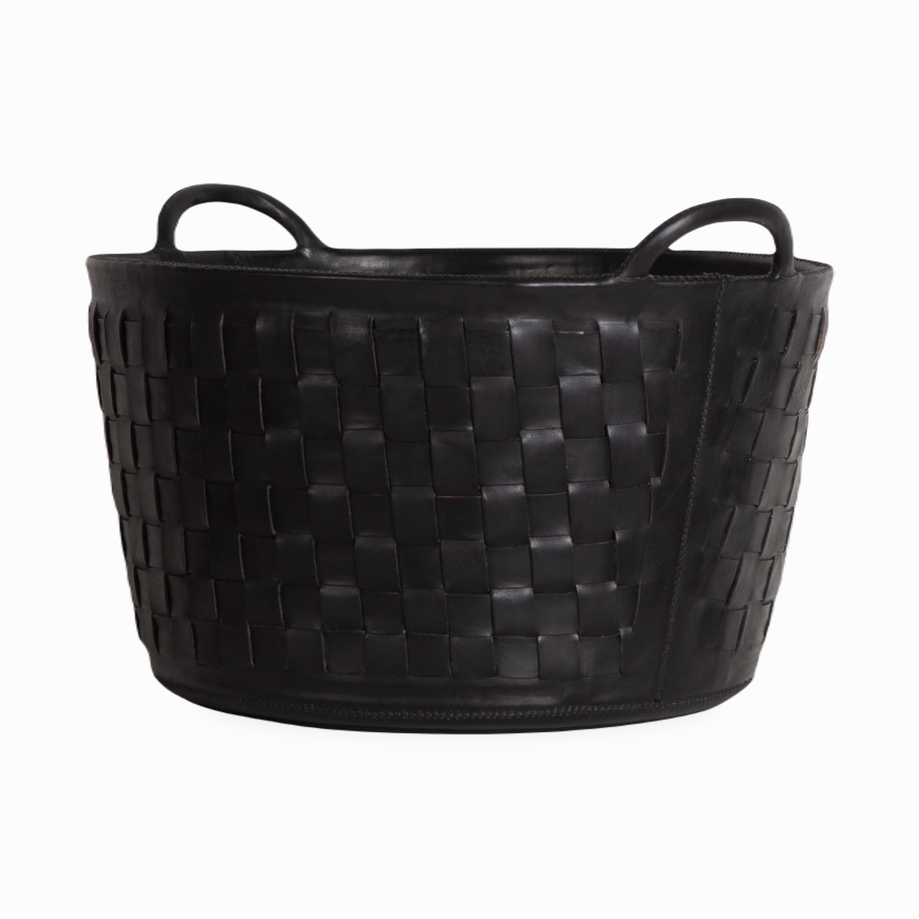 Braided Leather Basket