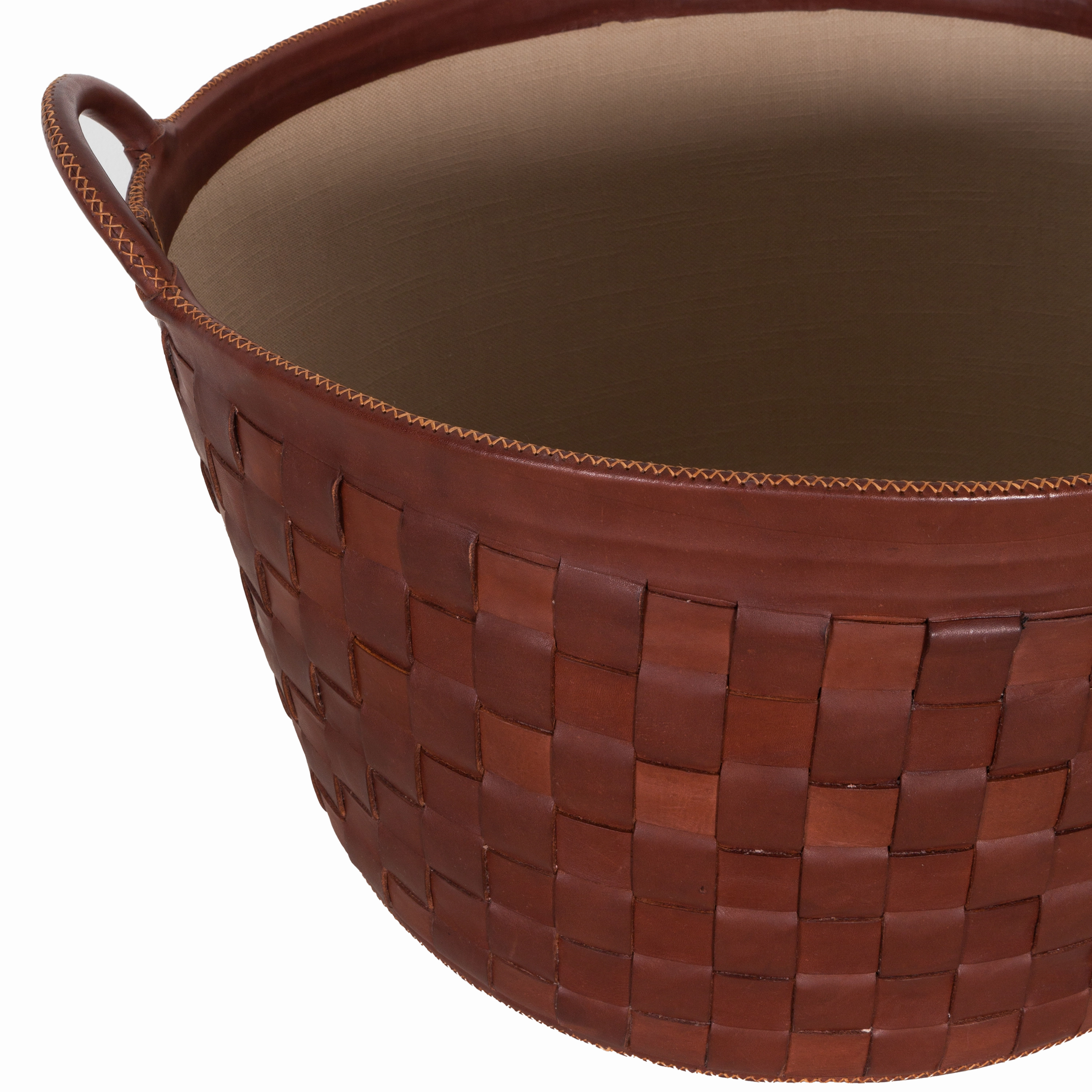 Braided Leather Basket
