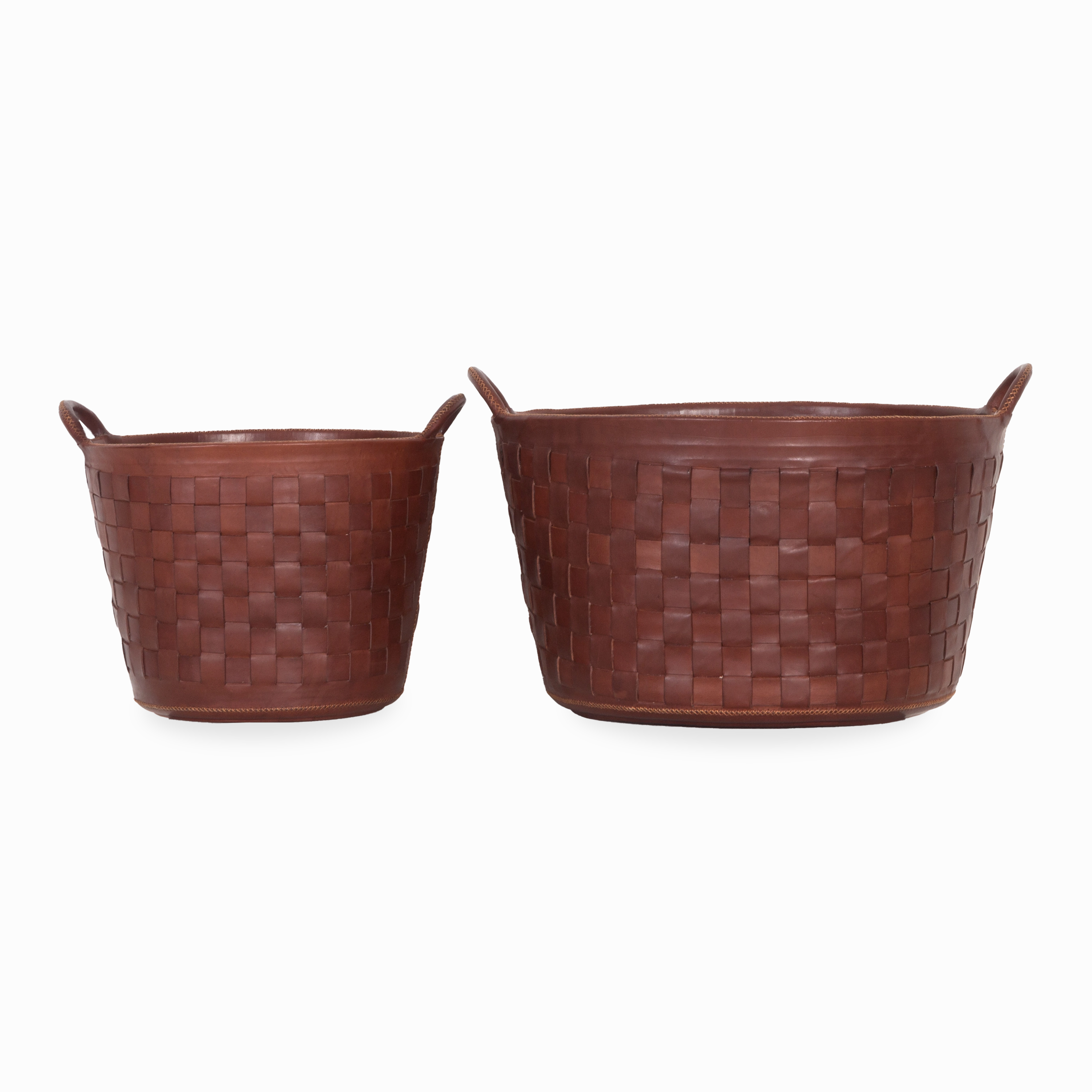 Braided Leather Basket