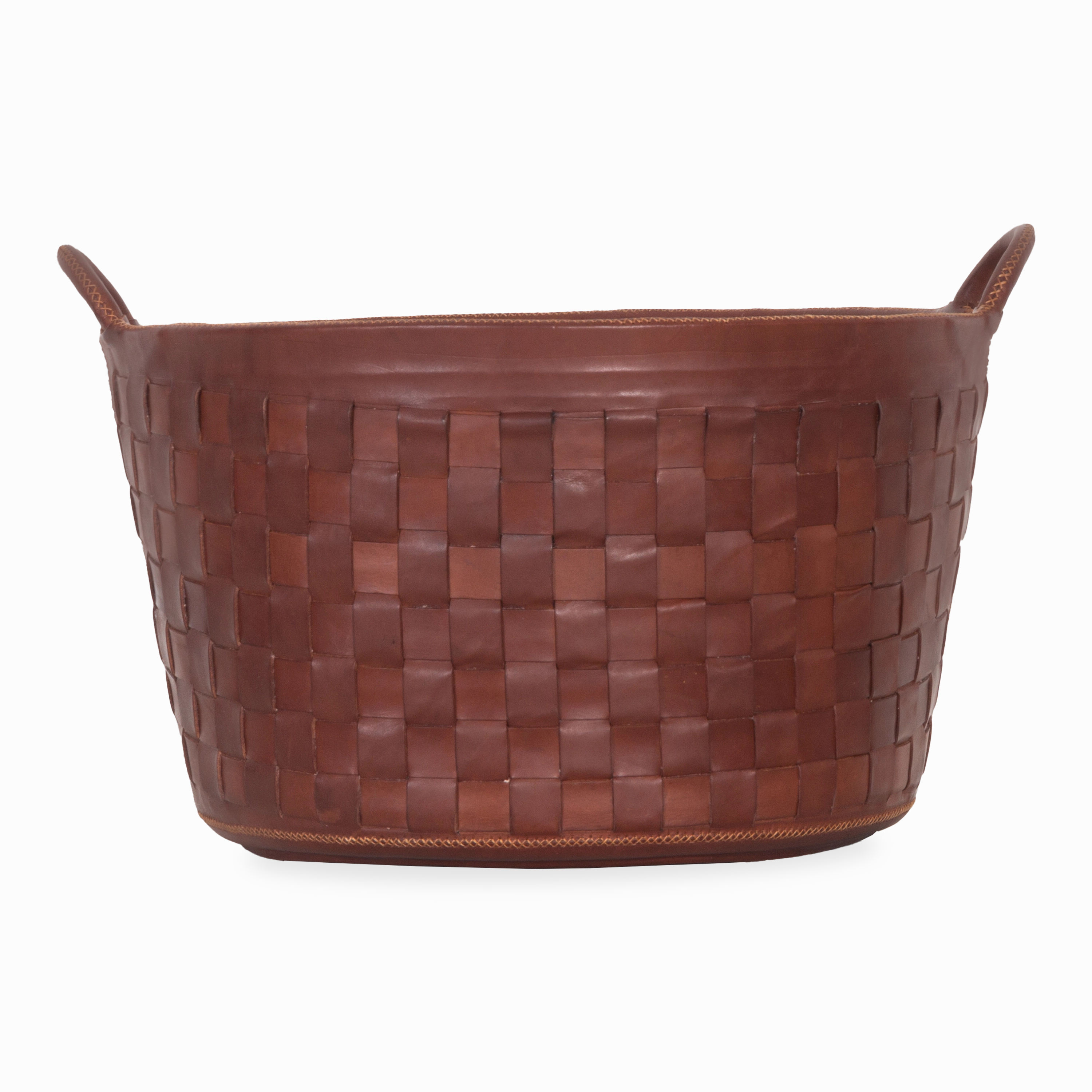 Braided Leather Basket