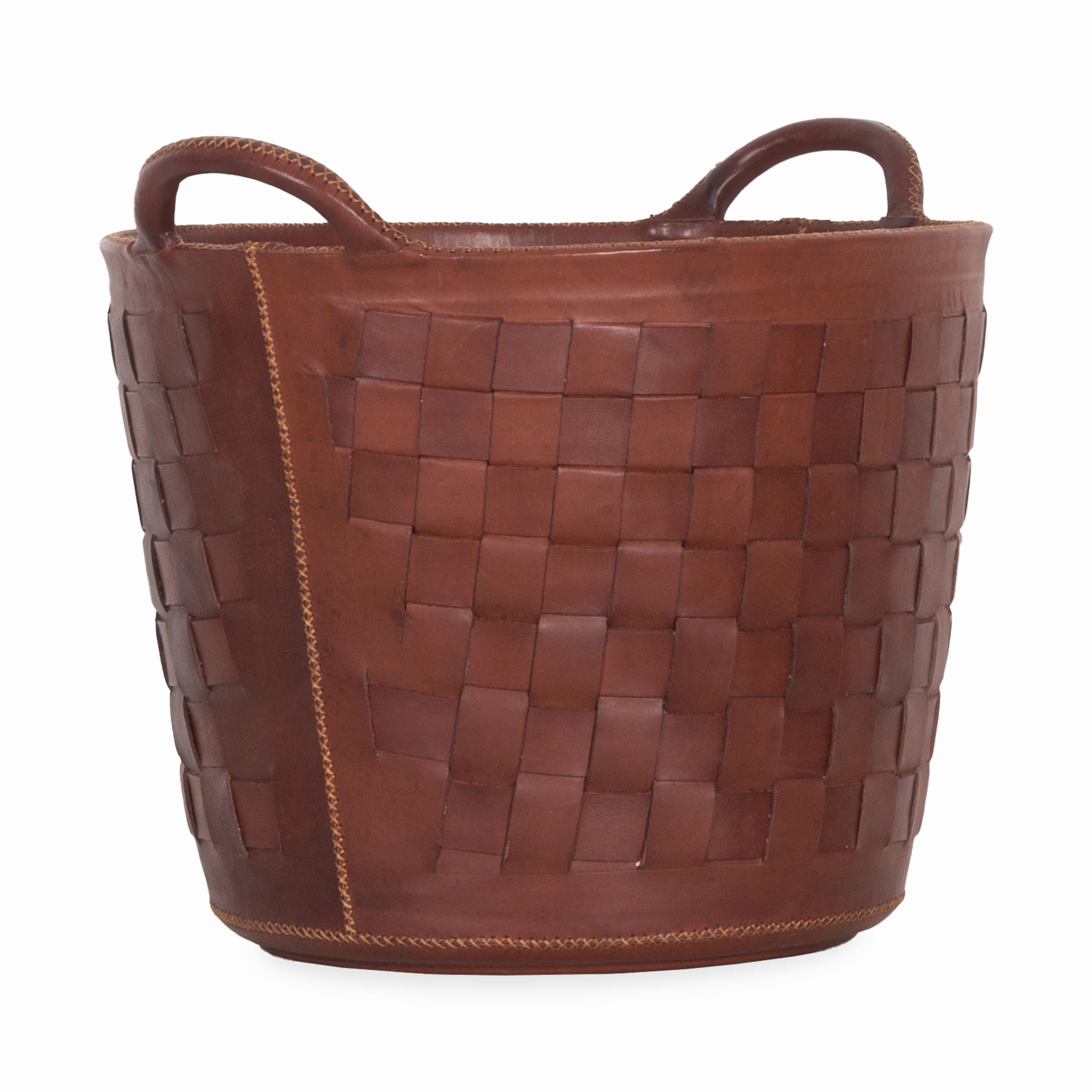 Braided Leather Basket
