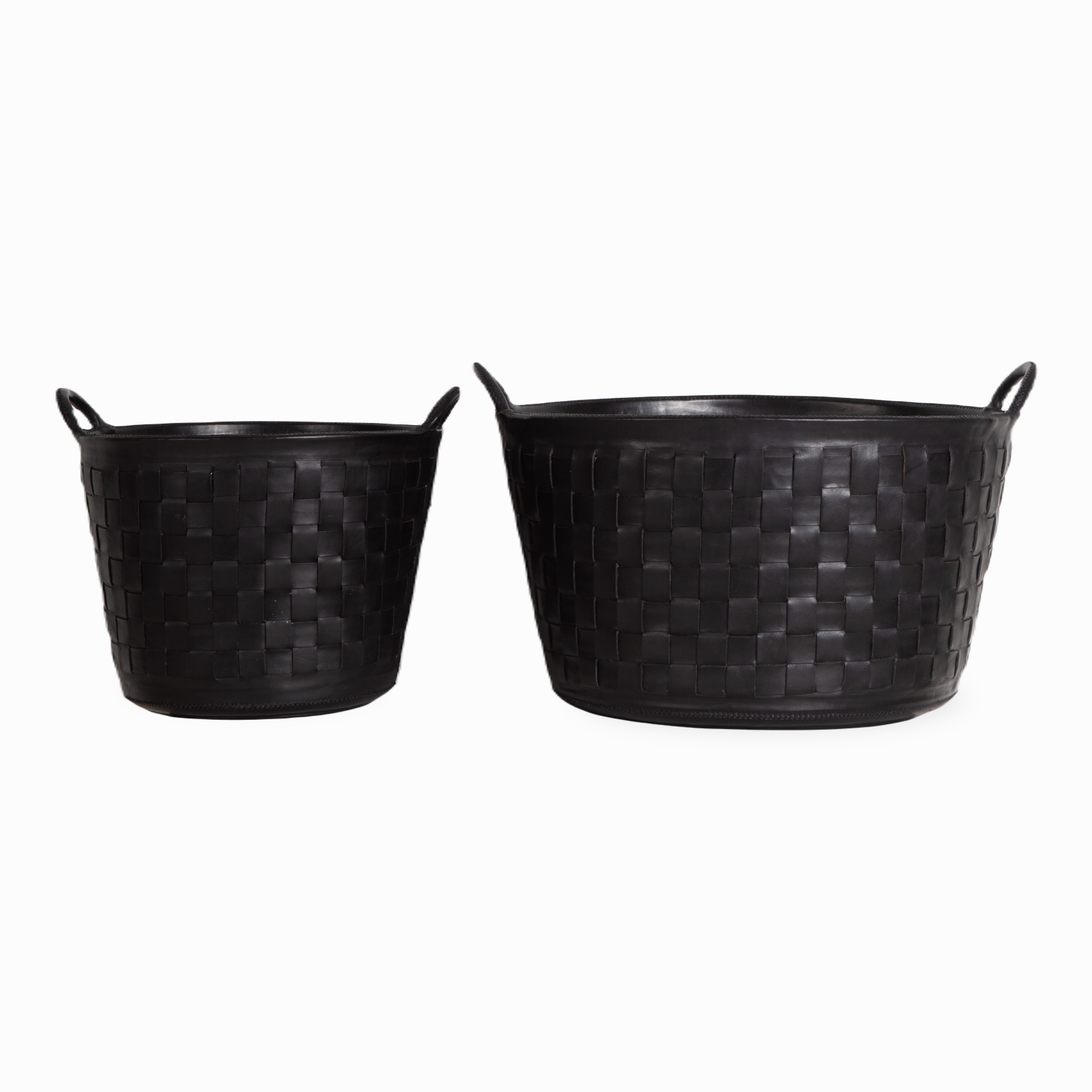 Braided Leather Basket