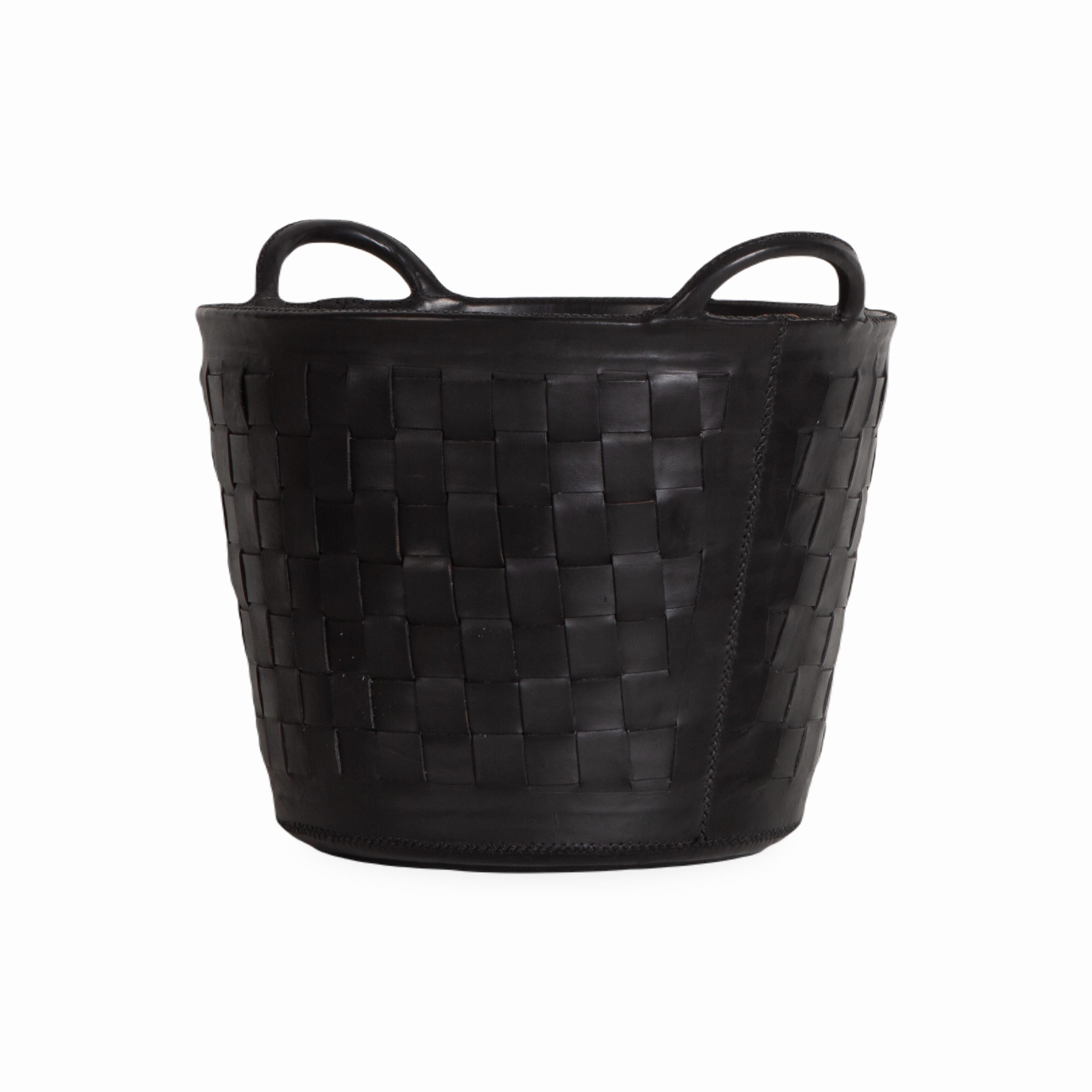 Braided Leather Basket
