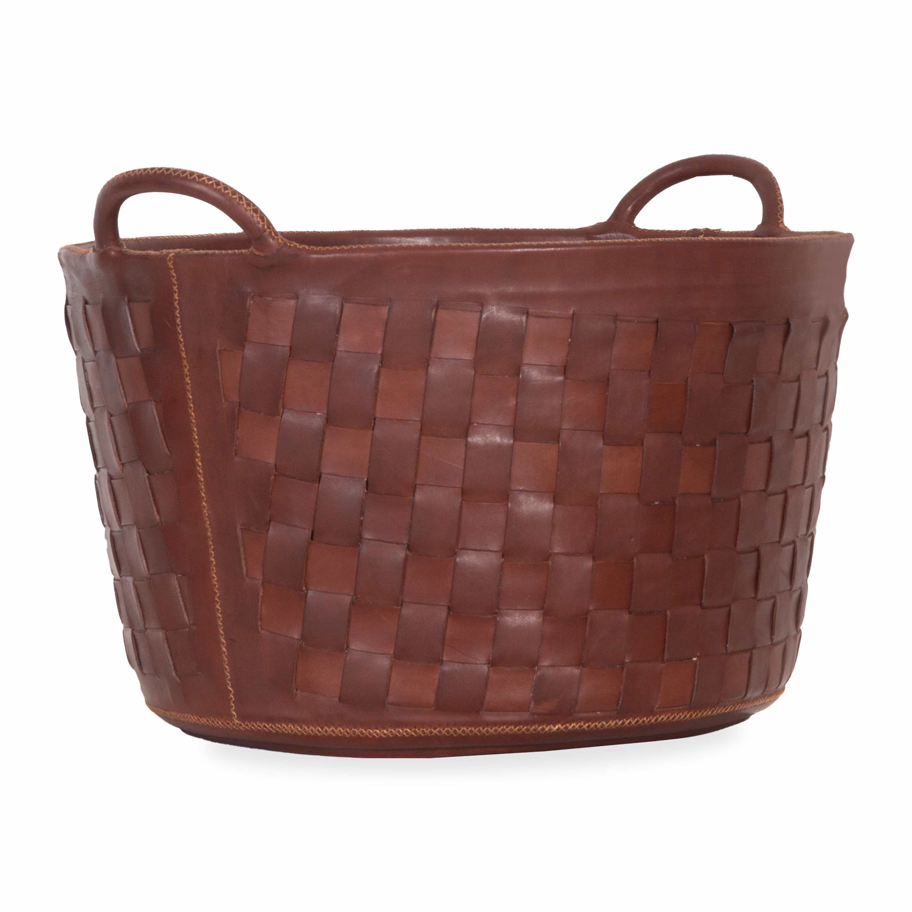 Braided Leather Basket