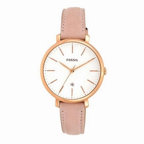 Fossil Jacqueline Three-Hand Date Pastel Pink Leather Watch ES4369