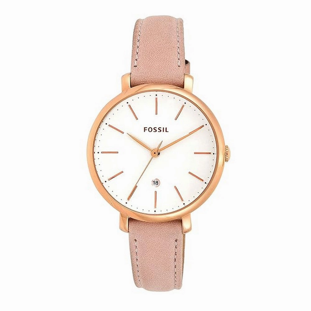 Fossil Jacqueline Three-Hand Date Pastel Pink Leather Watch ES4369