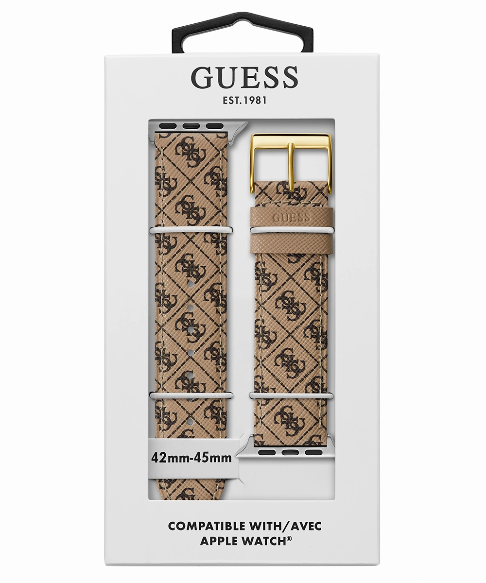 GUESS Logo Leather Band for Apple 42-44 mm Watch
