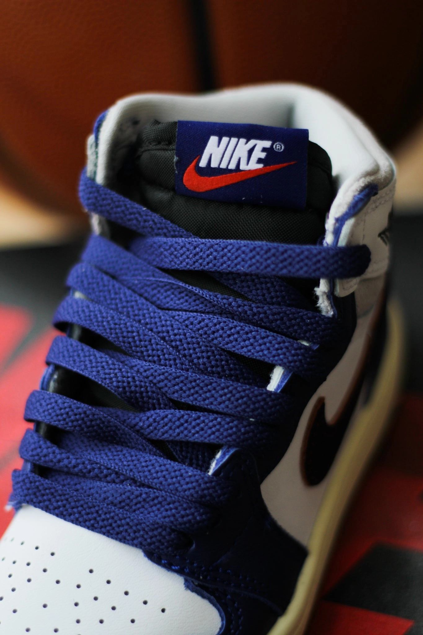 JORDAN 1 RETRO HIGH OG (PS) WHITE/BLACK-NEUTRAL GREY-DEEP ROYAL BLUE