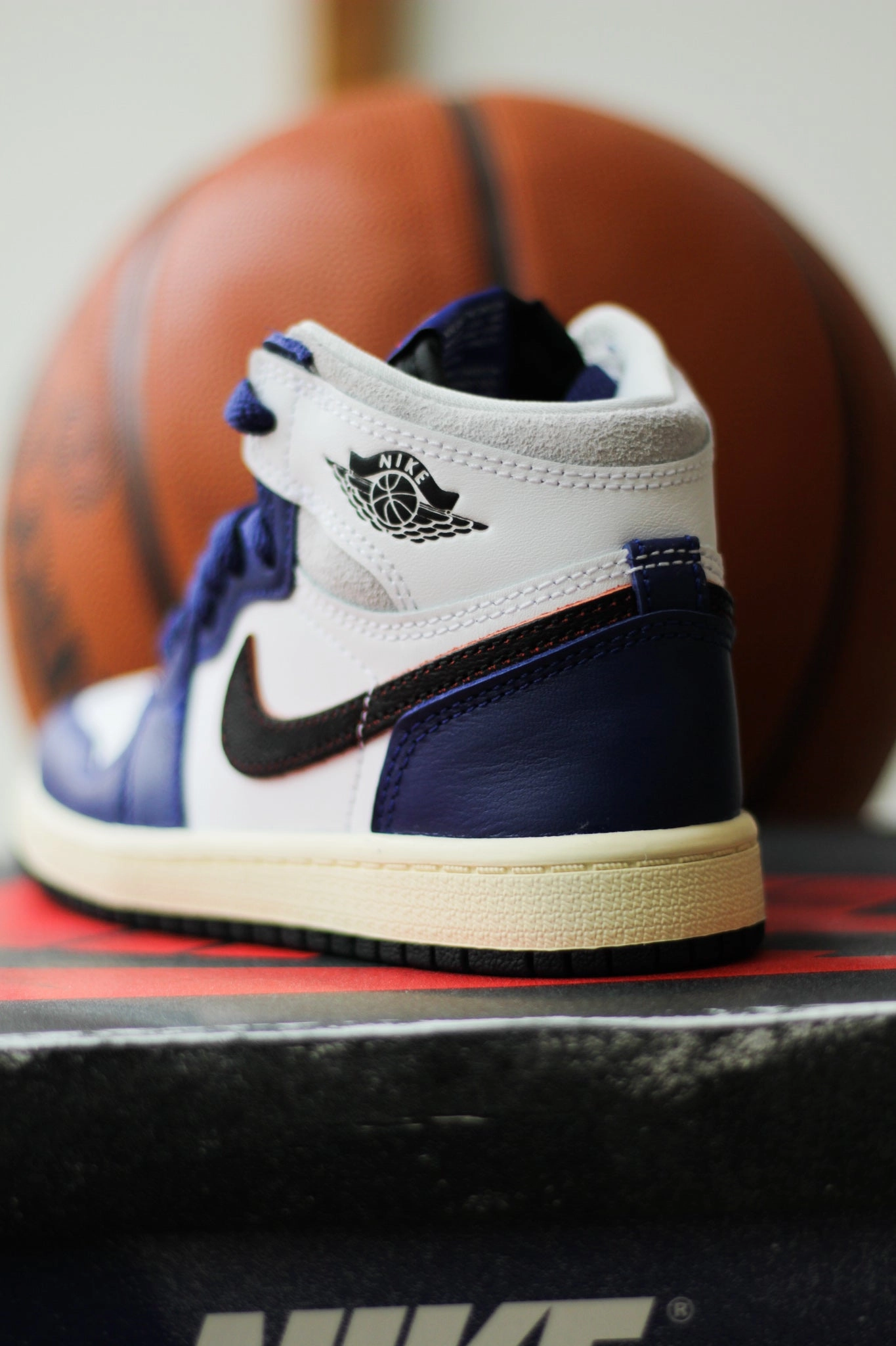 JORDAN 1 RETRO HIGH OG (PS) WHITE/BLACK-NEUTRAL GREY-DEEP ROYAL BLUE