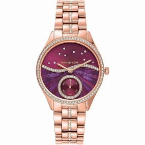 Michael Kors Lauryn Quartz Diamond Purple Dial Women's Watch MK4437