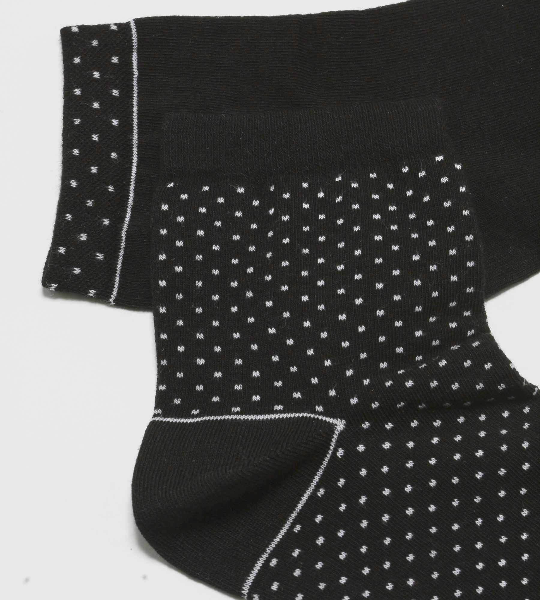 Pack of 2 pairs of black women's socks in organic cotton with polka dots Dim Good
