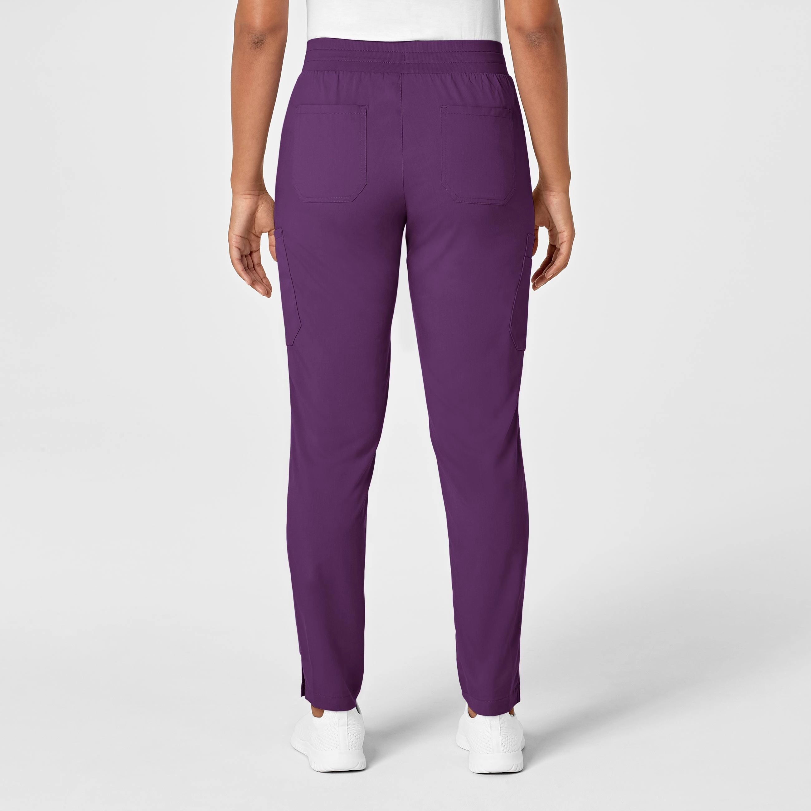 PRO Women's Slim Leg Cargo Scrub Pant - Eggplant