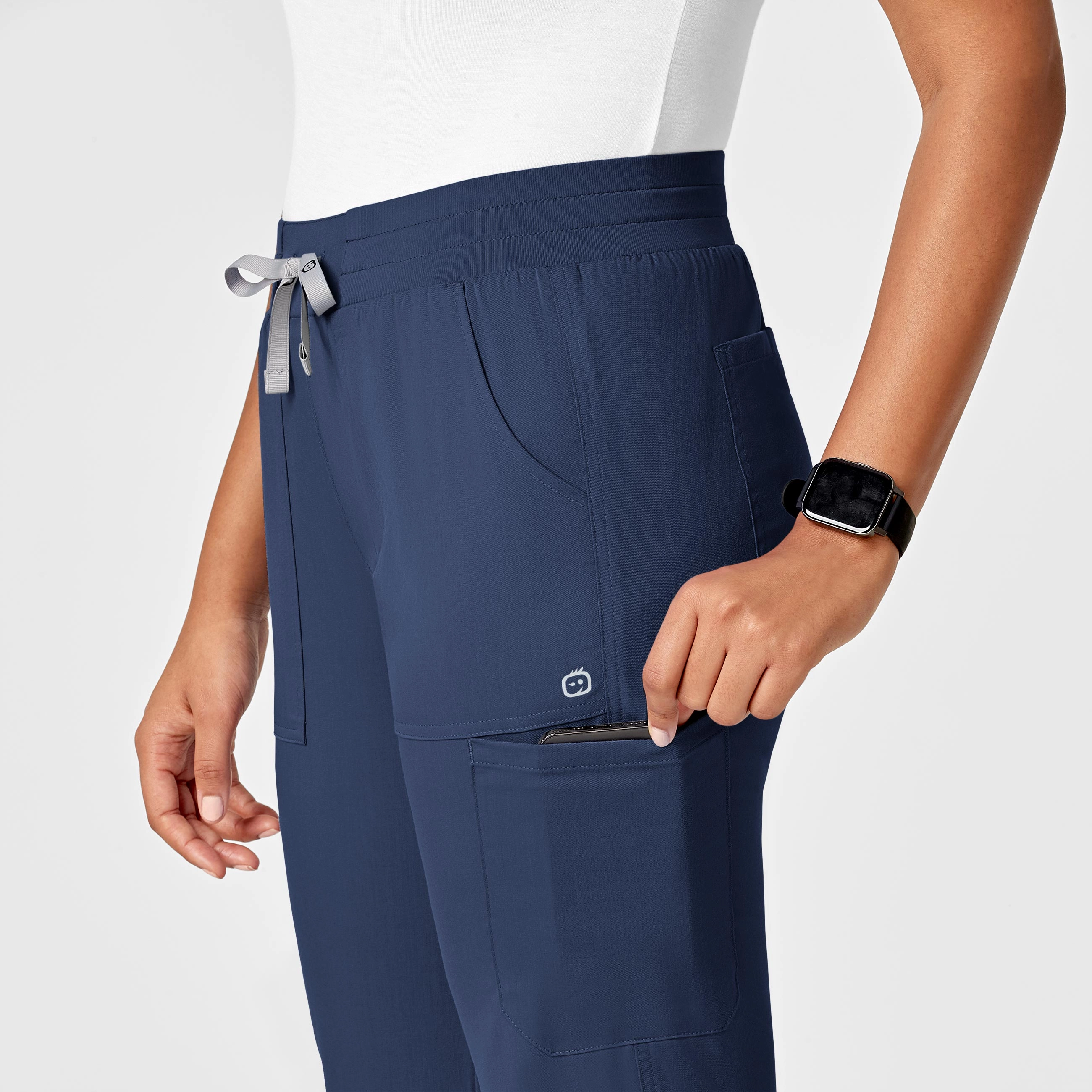 PRO Women's Slim Leg Cargo Scrub Pant - Navy