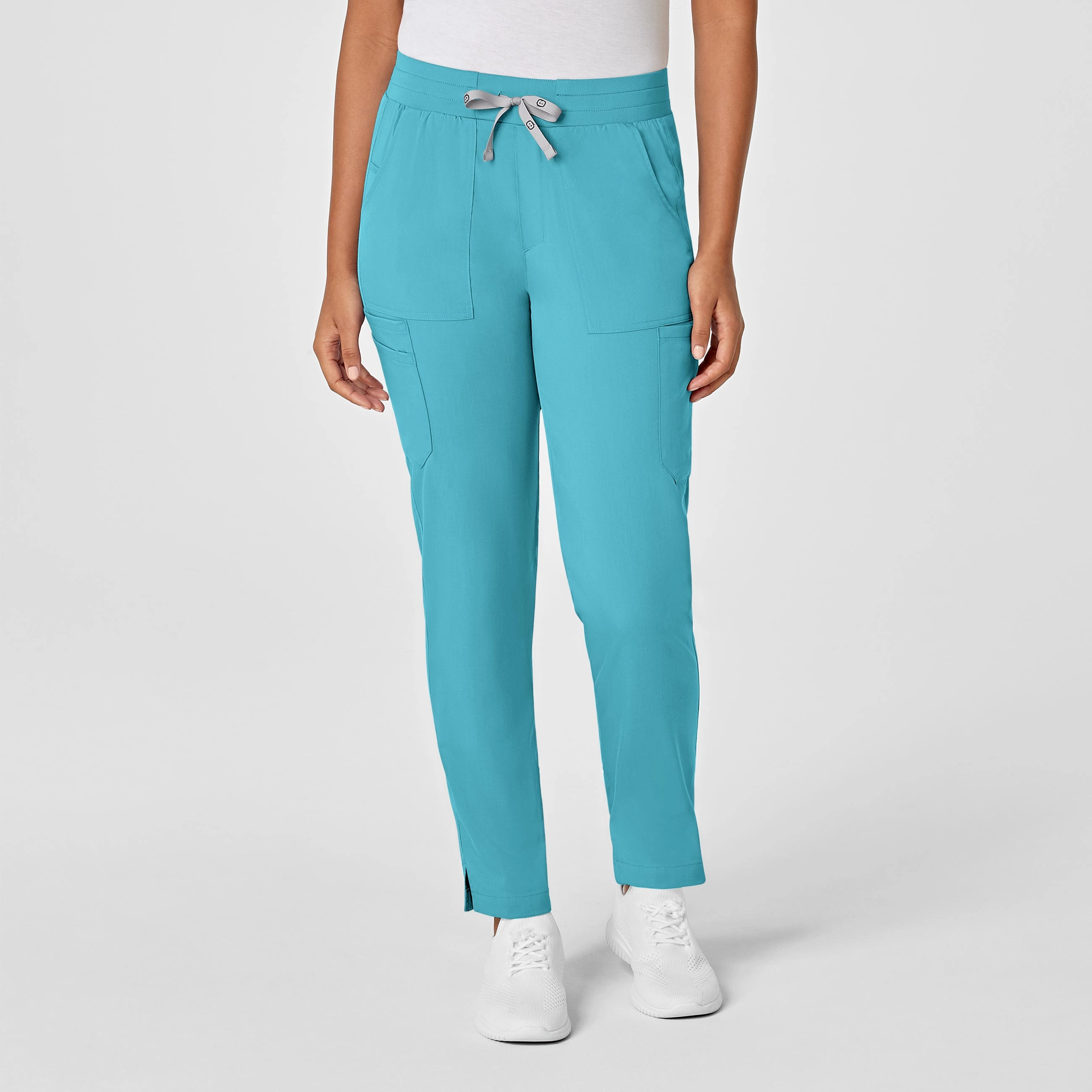 PRO Women's Slim Leg Cargo Scrub Pant - Teal Blue