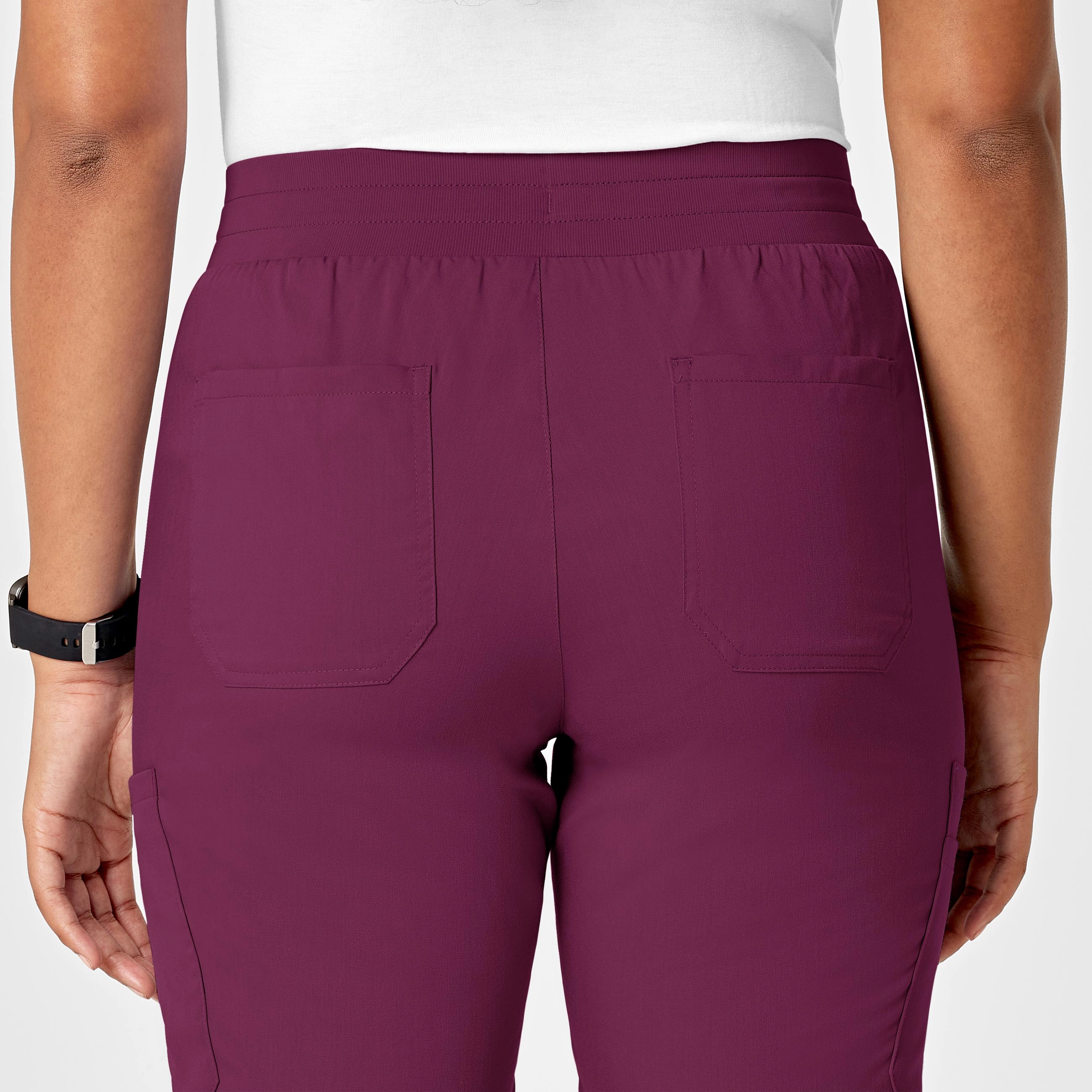 PRO Women's Slim Leg Cargo Scrub Pant - Wine