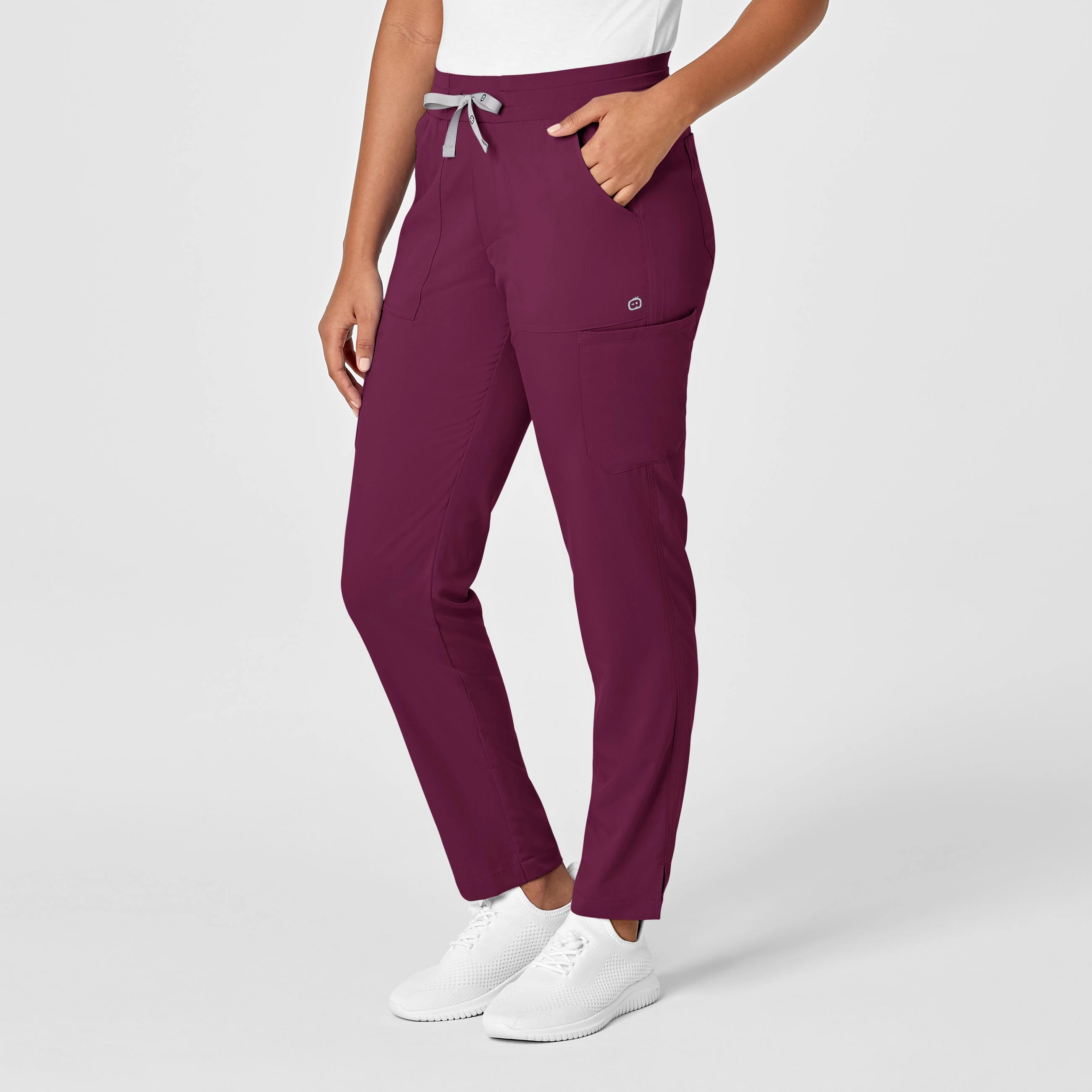 PRO Women's Slim Leg Cargo Scrub Pant - Wine