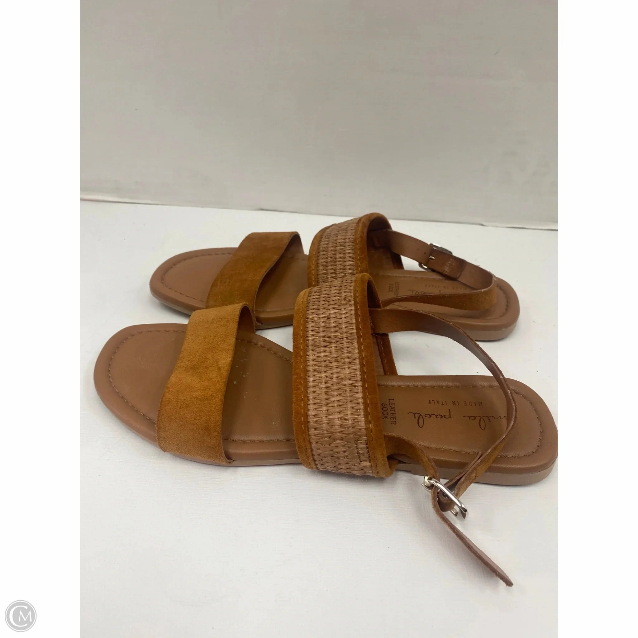 Sandals Flats By Clothes Mentor In Brown, Size: 8