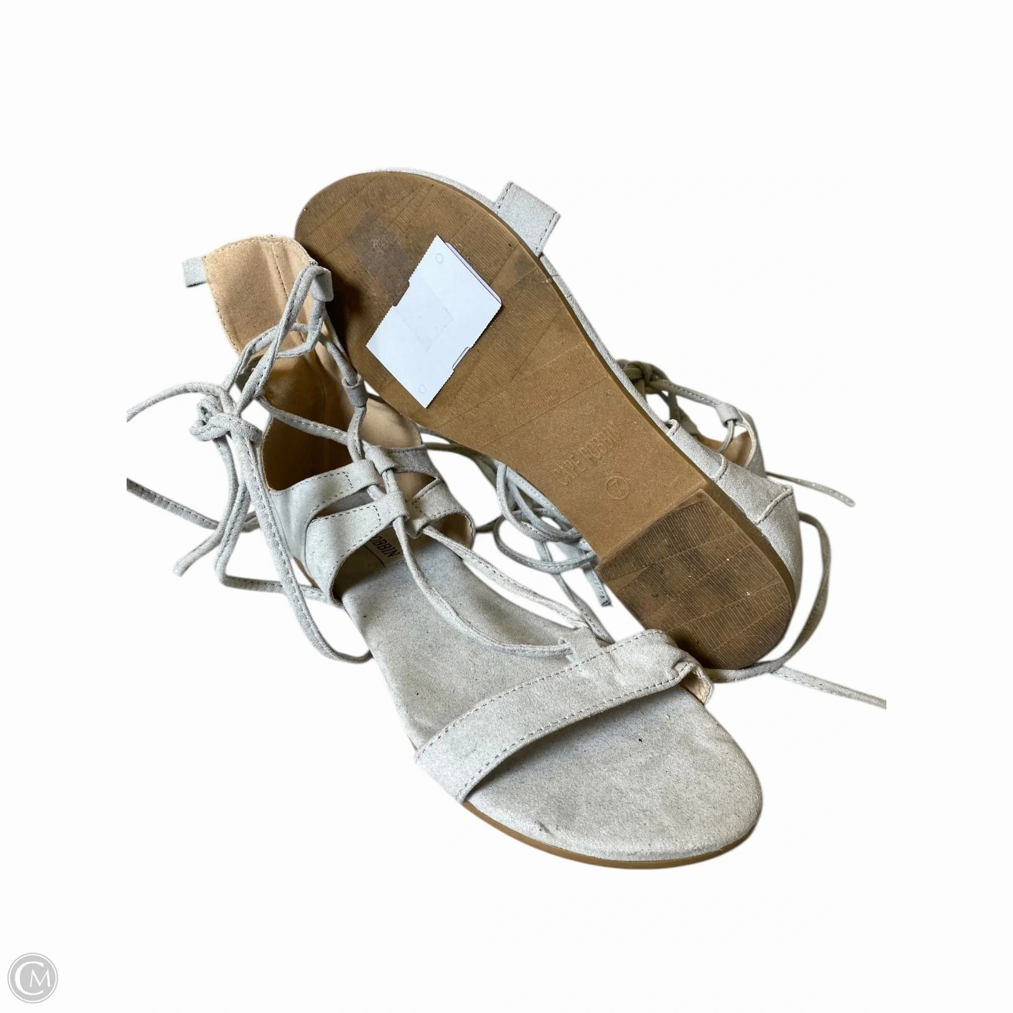 Sandals Flats By Clothes Mentor In Grey, Size: 7