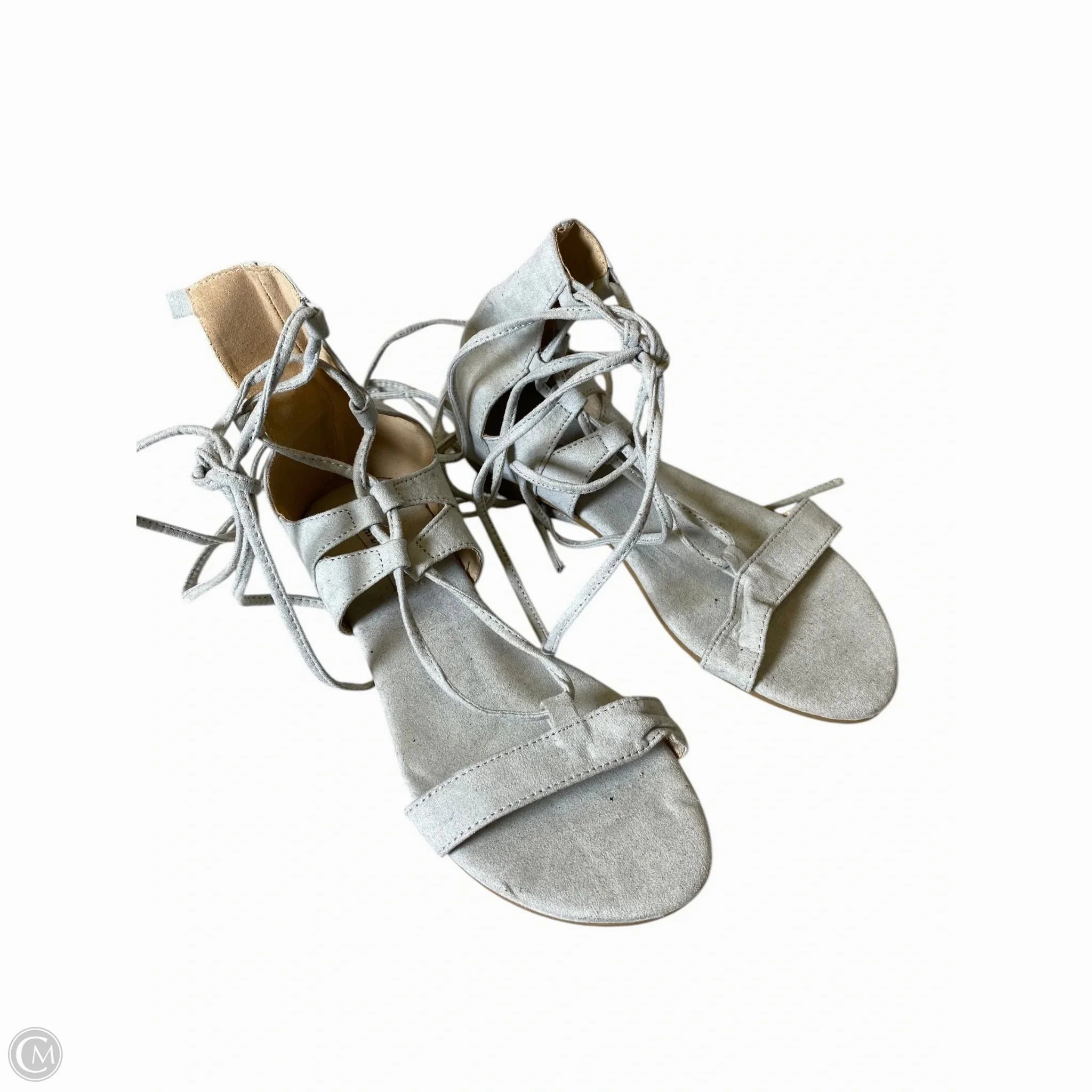 Sandals Flats By Clothes Mentor In Grey, Size: 7