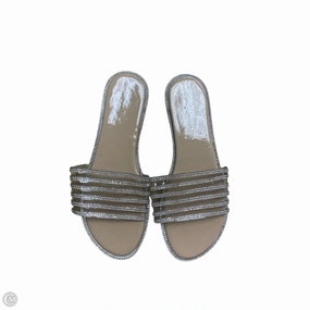 Sandals Flats By Clothes Mentor In Silver, Size: 10
