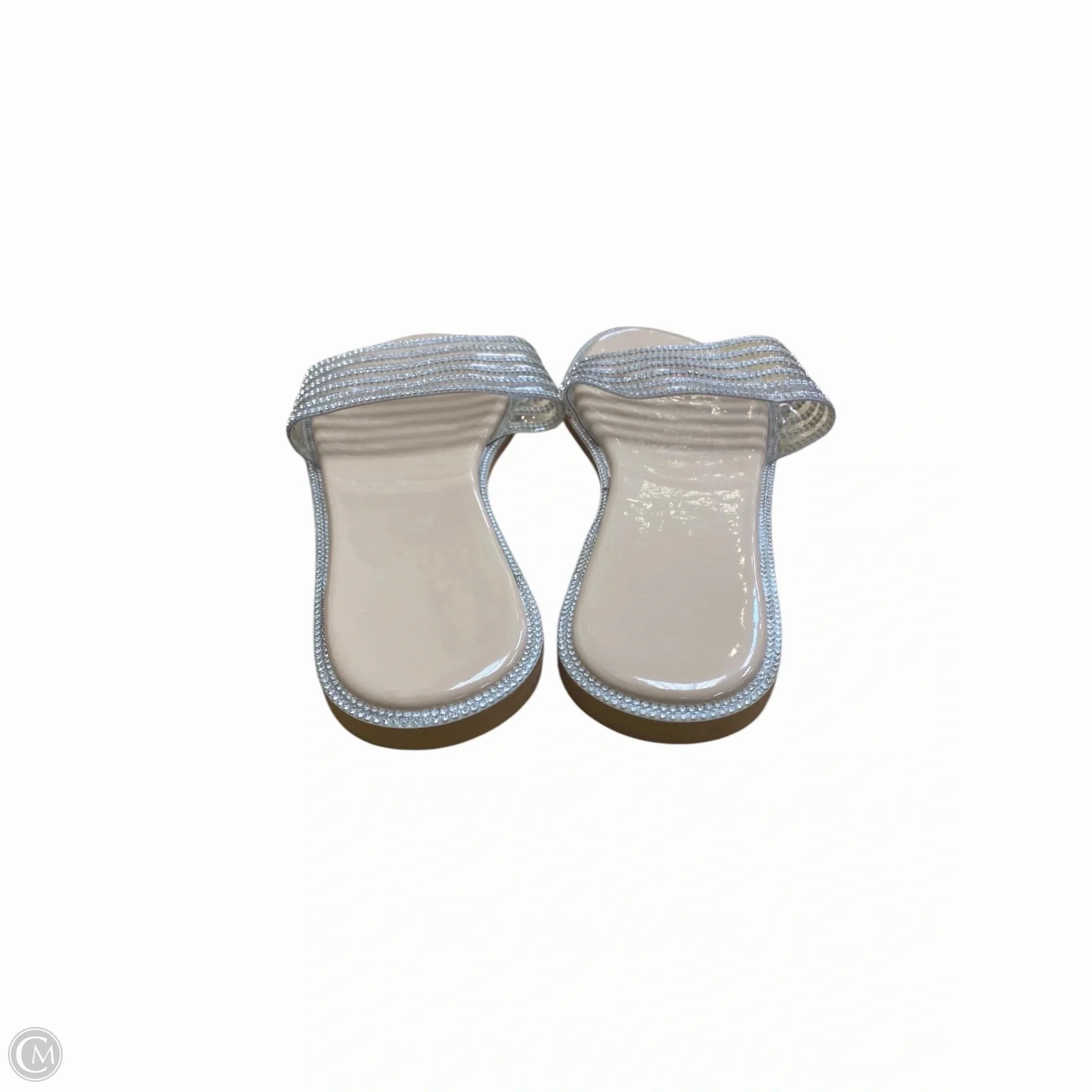 Sandals Flats By Clothes Mentor In Silver, Size: 10