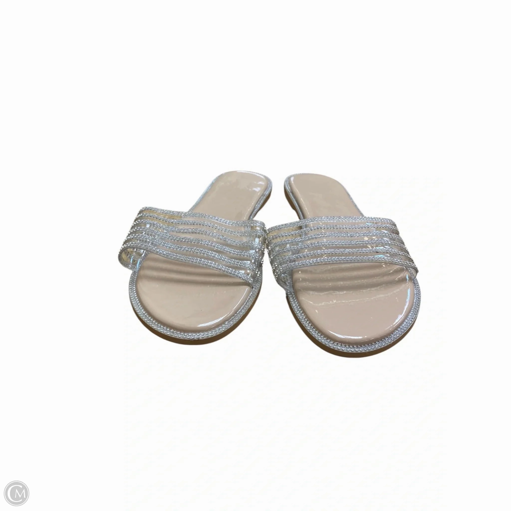 Sandals Flats By Clothes Mentor In Silver, Size: 10