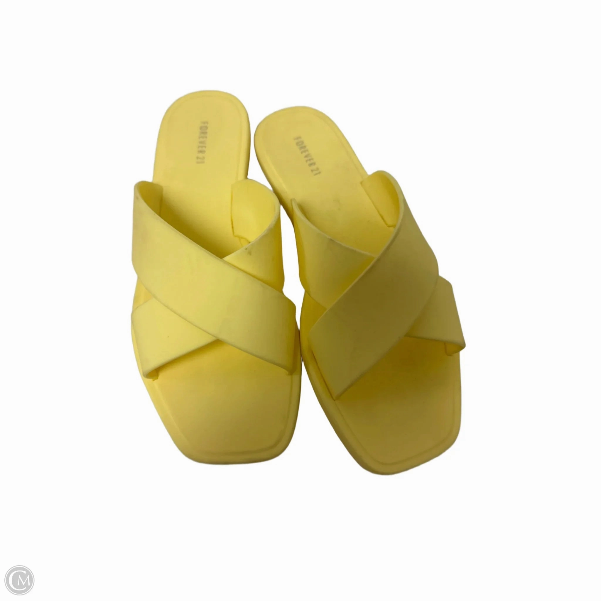 Sandals Flats By Forever 21 In Yellow, Size: 6