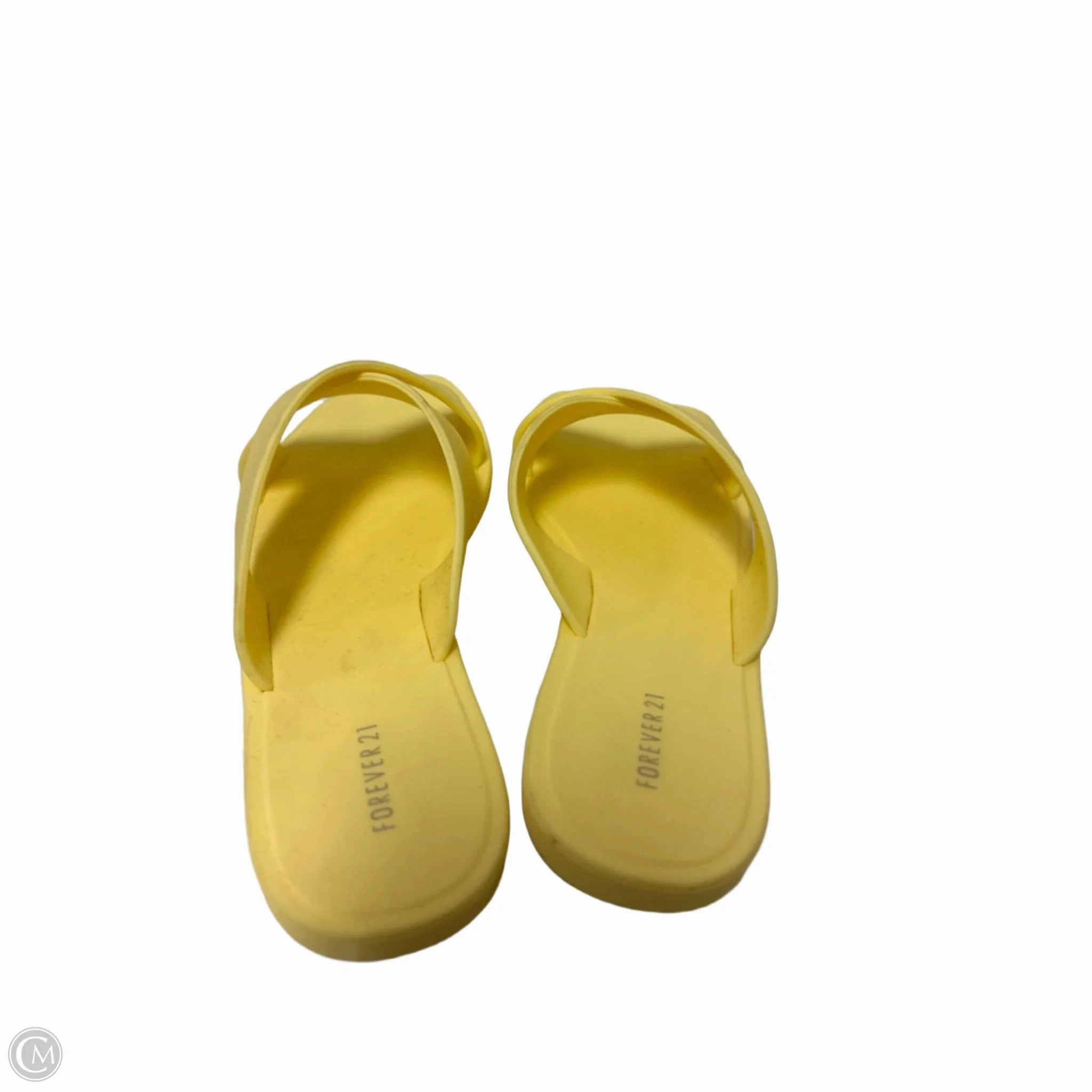 Sandals Flats By Forever 21 In Yellow, Size: 6