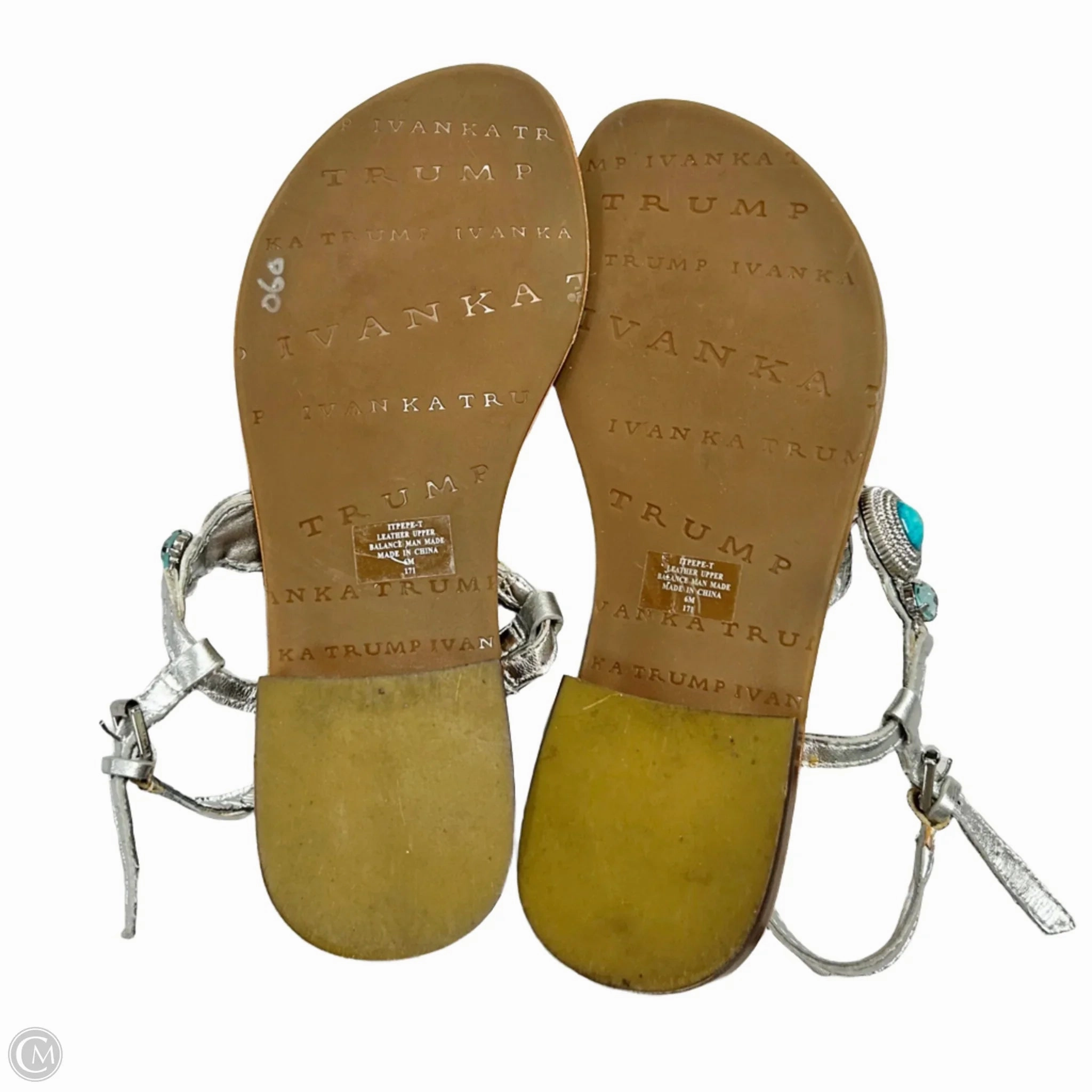 Sandals Flats By Ivanka Trump In Blue & Silver, Size: 6