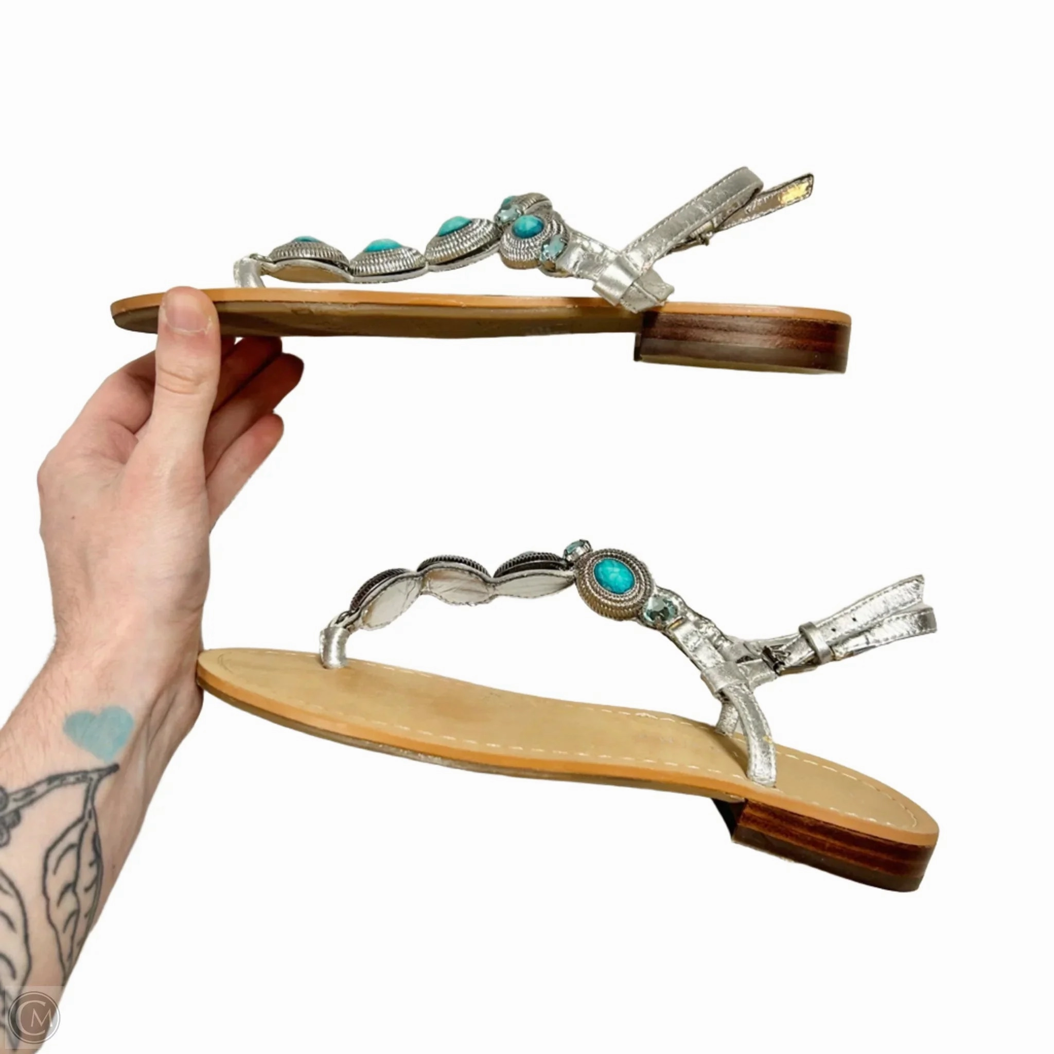 Sandals Flats By Ivanka Trump In Blue & Silver, Size: 6