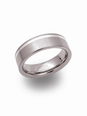 Unique & Co. Titanium and Silver Ring - Size 70