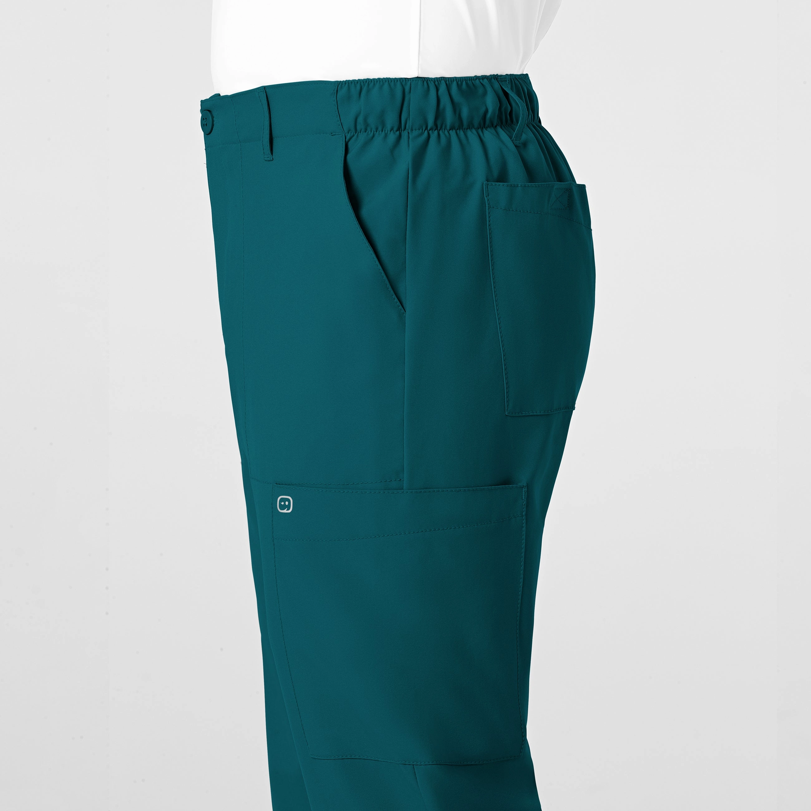 W123 Men's Flat Front Cargo Scrub Pant - Caribbean