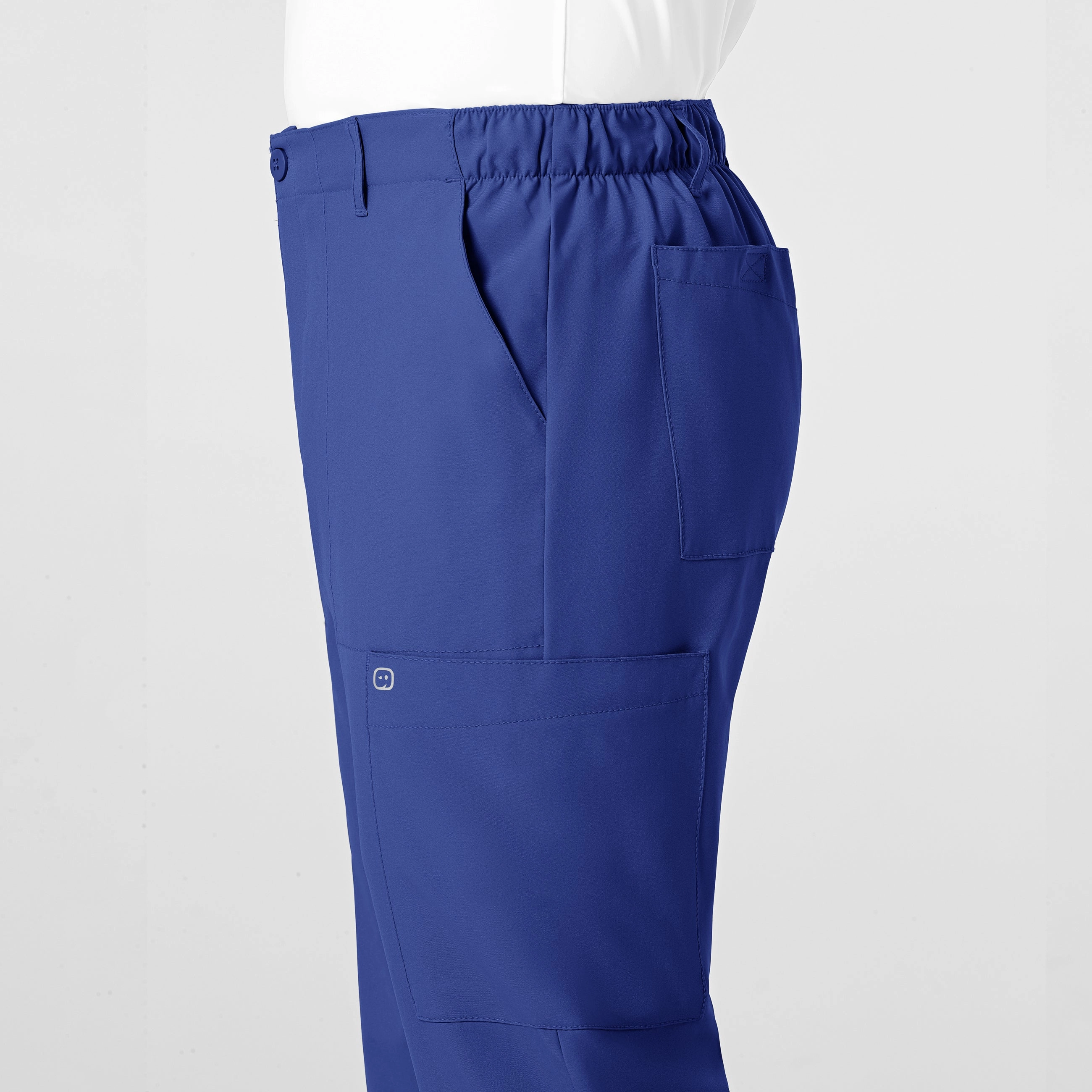 W123 Men's Flat Front Cargo Scrub Pant - Galaxy Blue