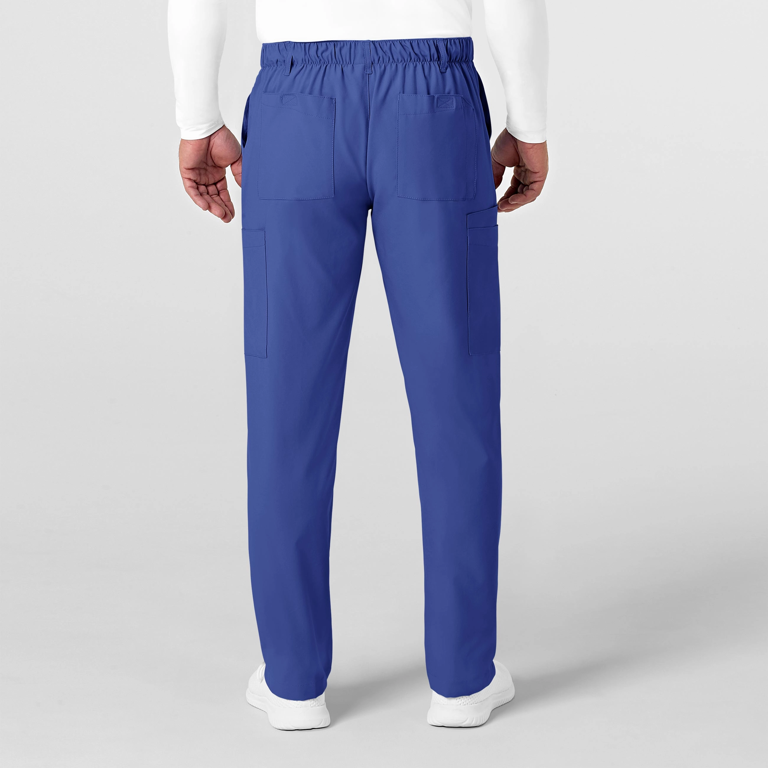W123 Men's Flat Front Cargo Scrub Pant - Galaxy Blue