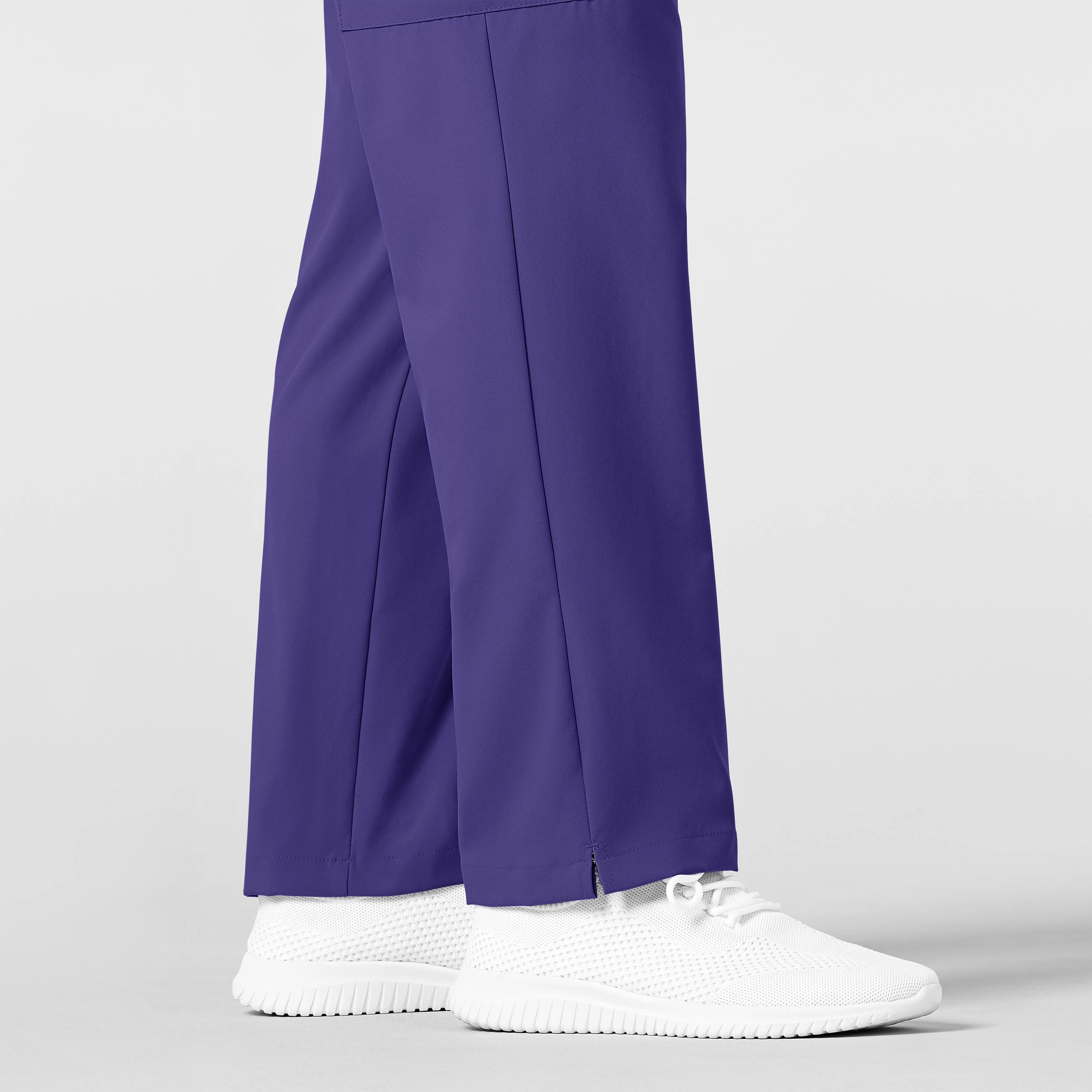 W123 Men's Flat Front Cargo Scrub Pant - Grape