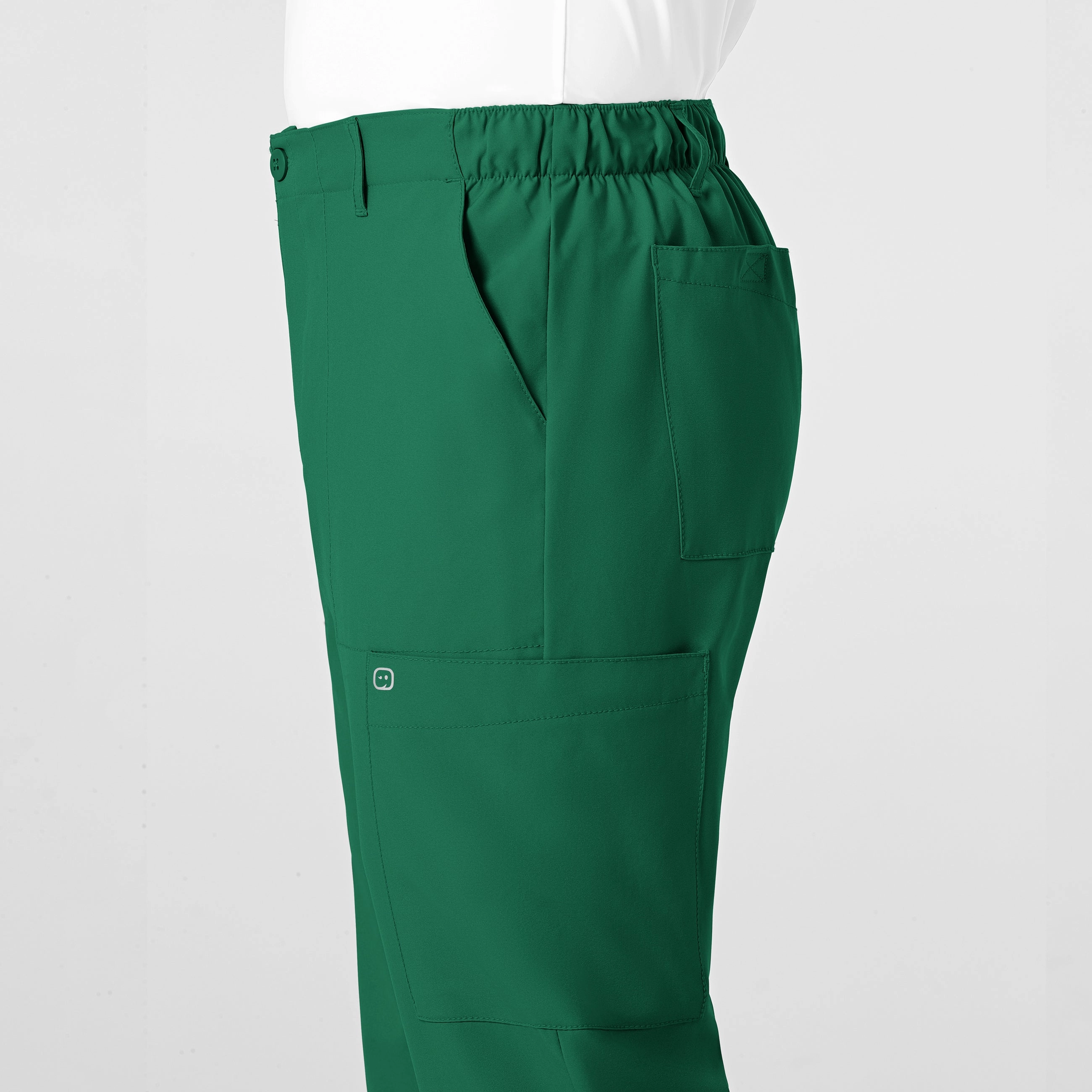W123 Men's Flat Front Cargo Scrub Pant - Hunter