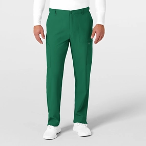W123 Men's Flat Front Cargo Scrub Pant - Hunter