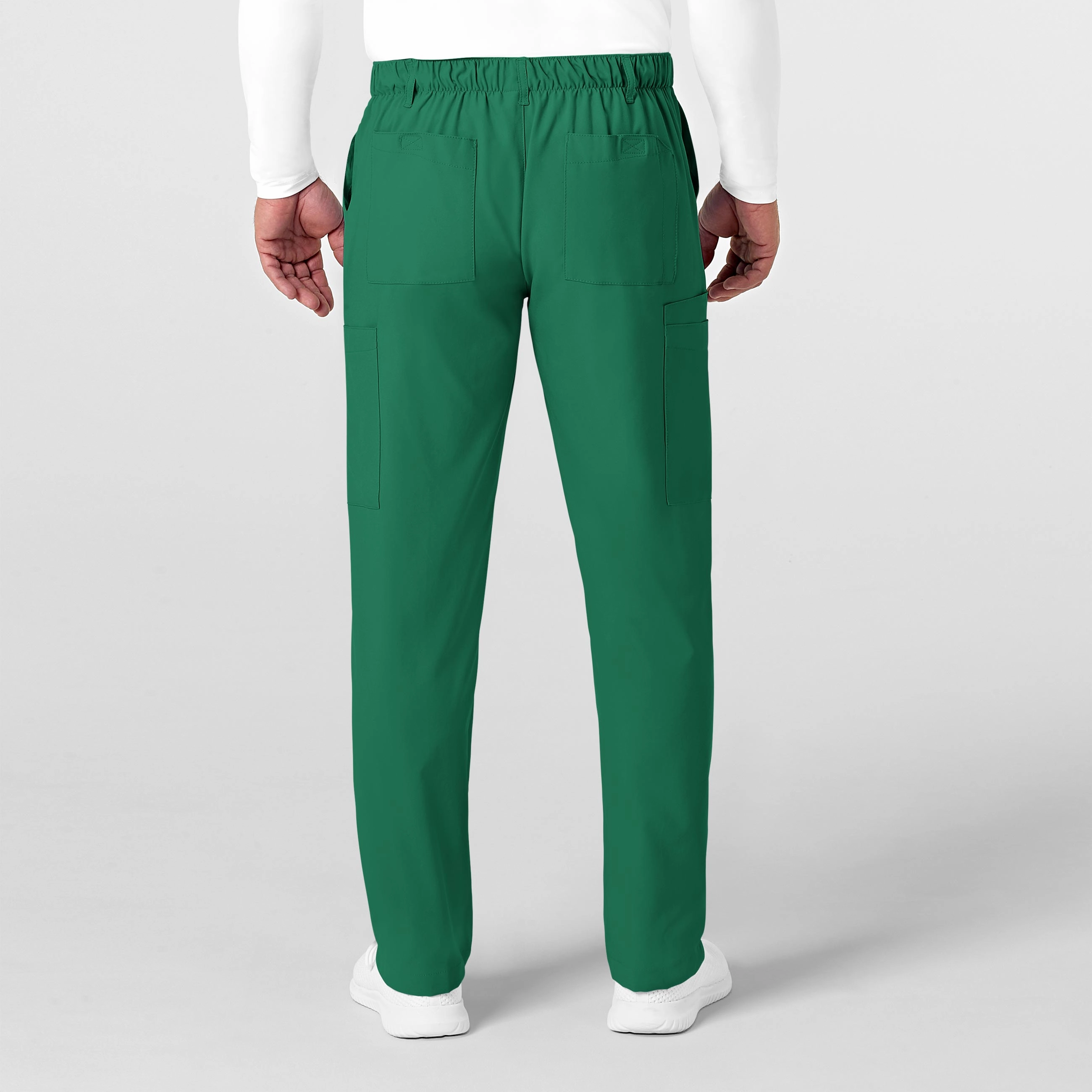 W123 Men's Flat Front Cargo Scrub Pant - Hunter