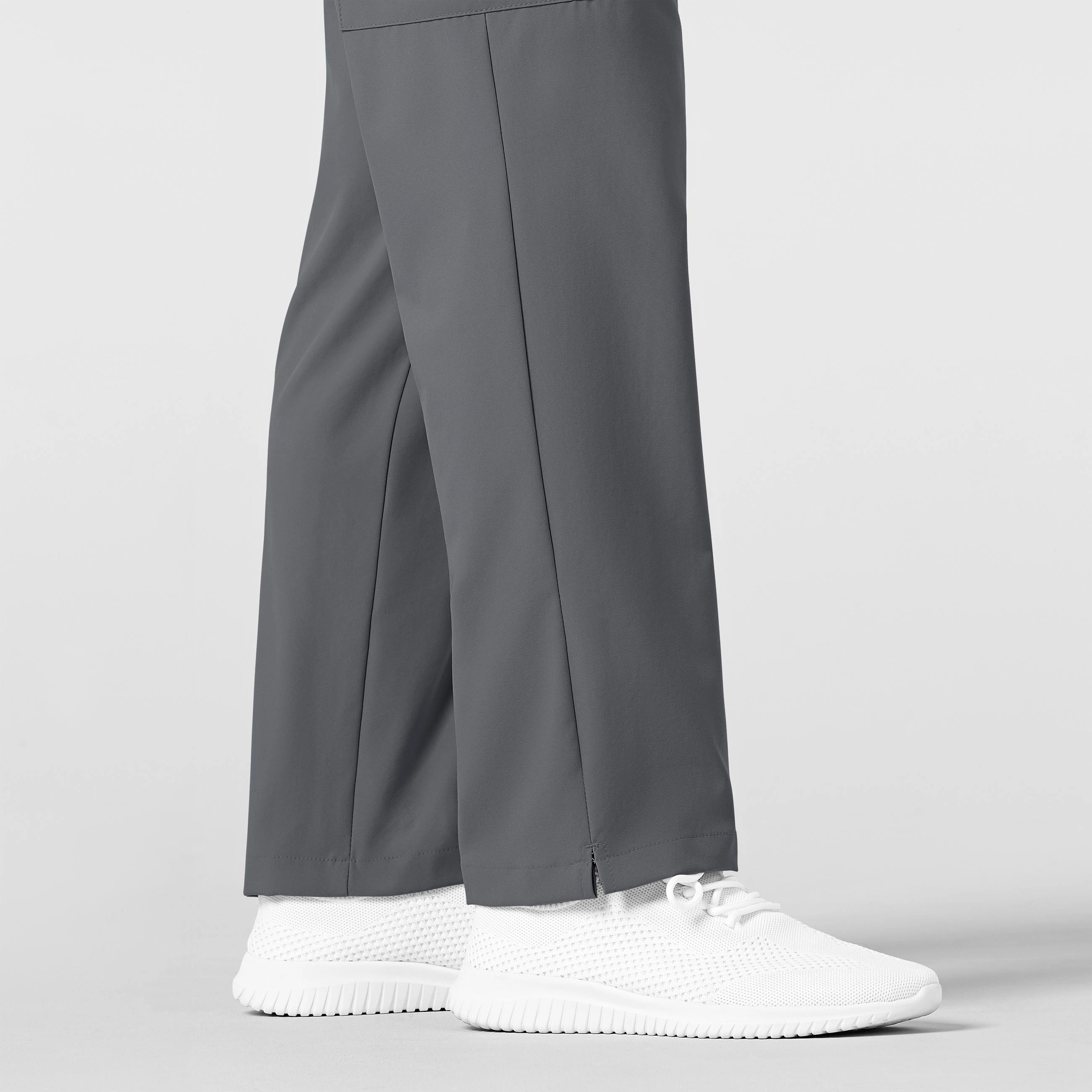 W123 Men's Flat Front Cargo Scrub Pant - Pewter