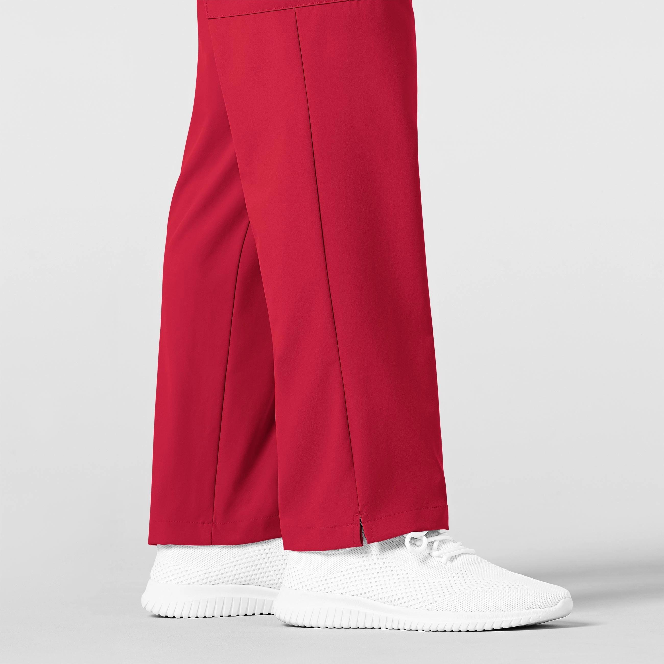 W123 Men's Flat Front Cargo Scrub Pant - Red