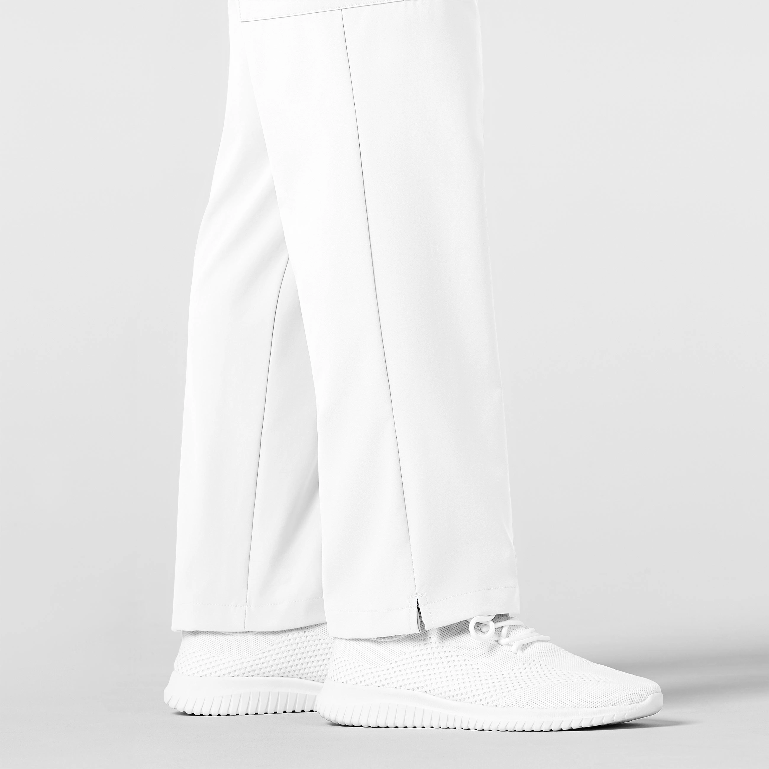 W123 Men's Flat Front Cargo Scrub Pant - White