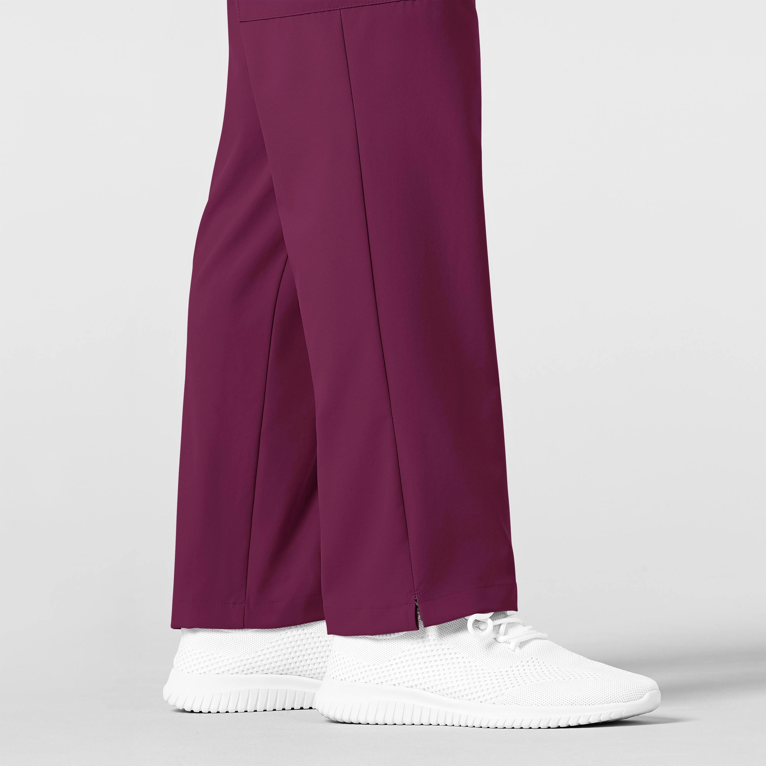 W123 Men's Flat Front Cargo Scrub Pant - Wine