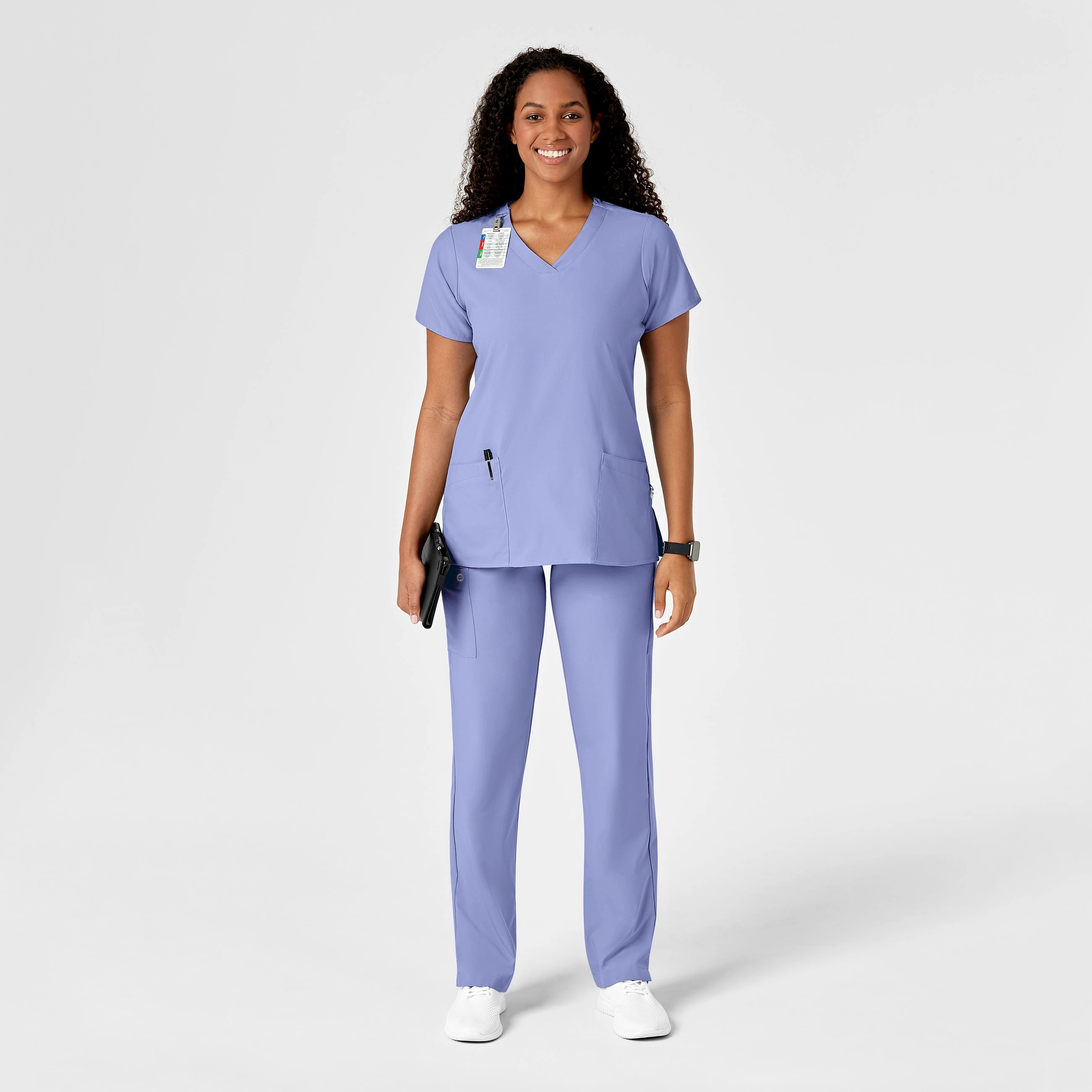 W123 Women's Drawstring Scrub Pant - Ceil Blue