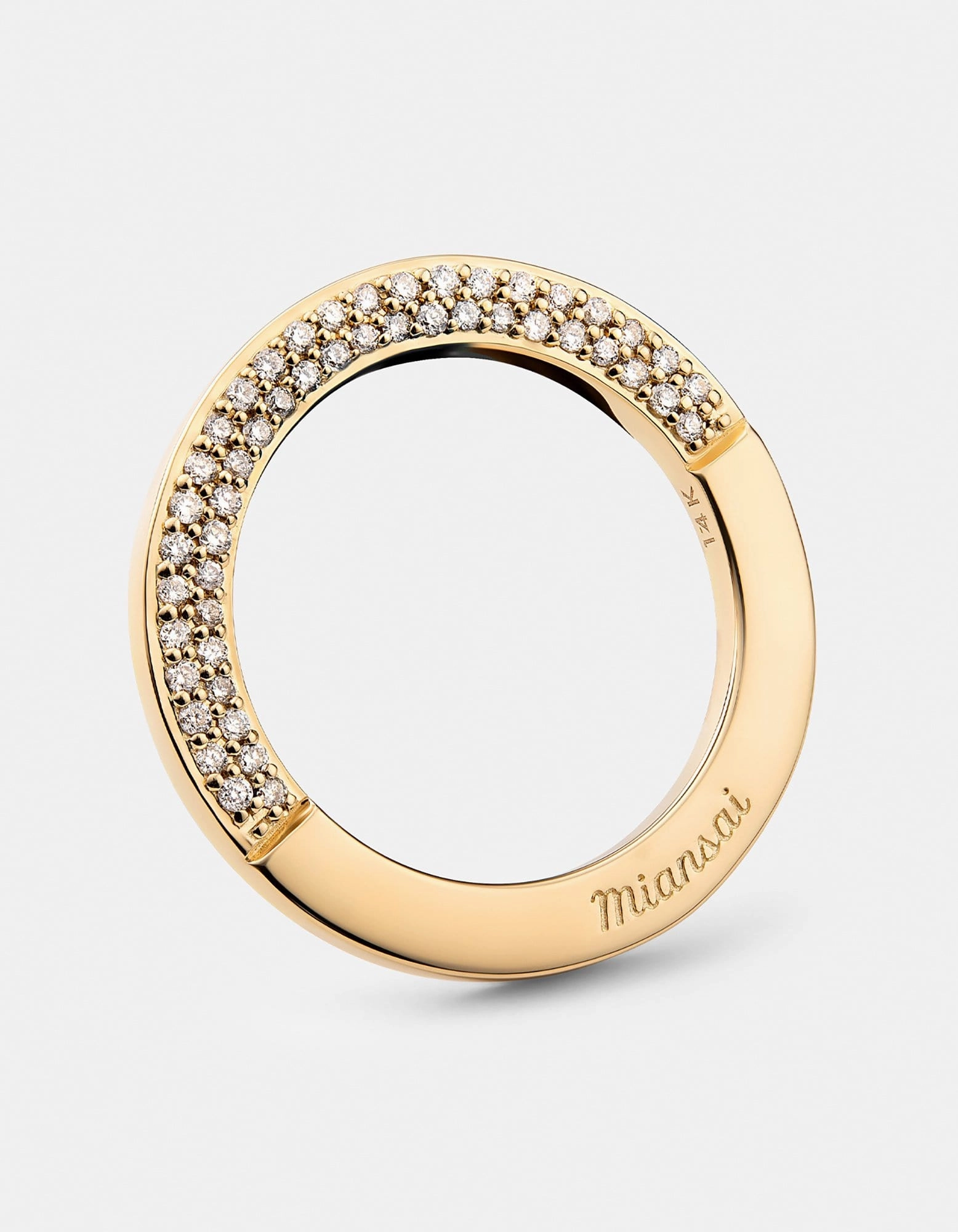 Washer Ring, 14k Gold Pavé