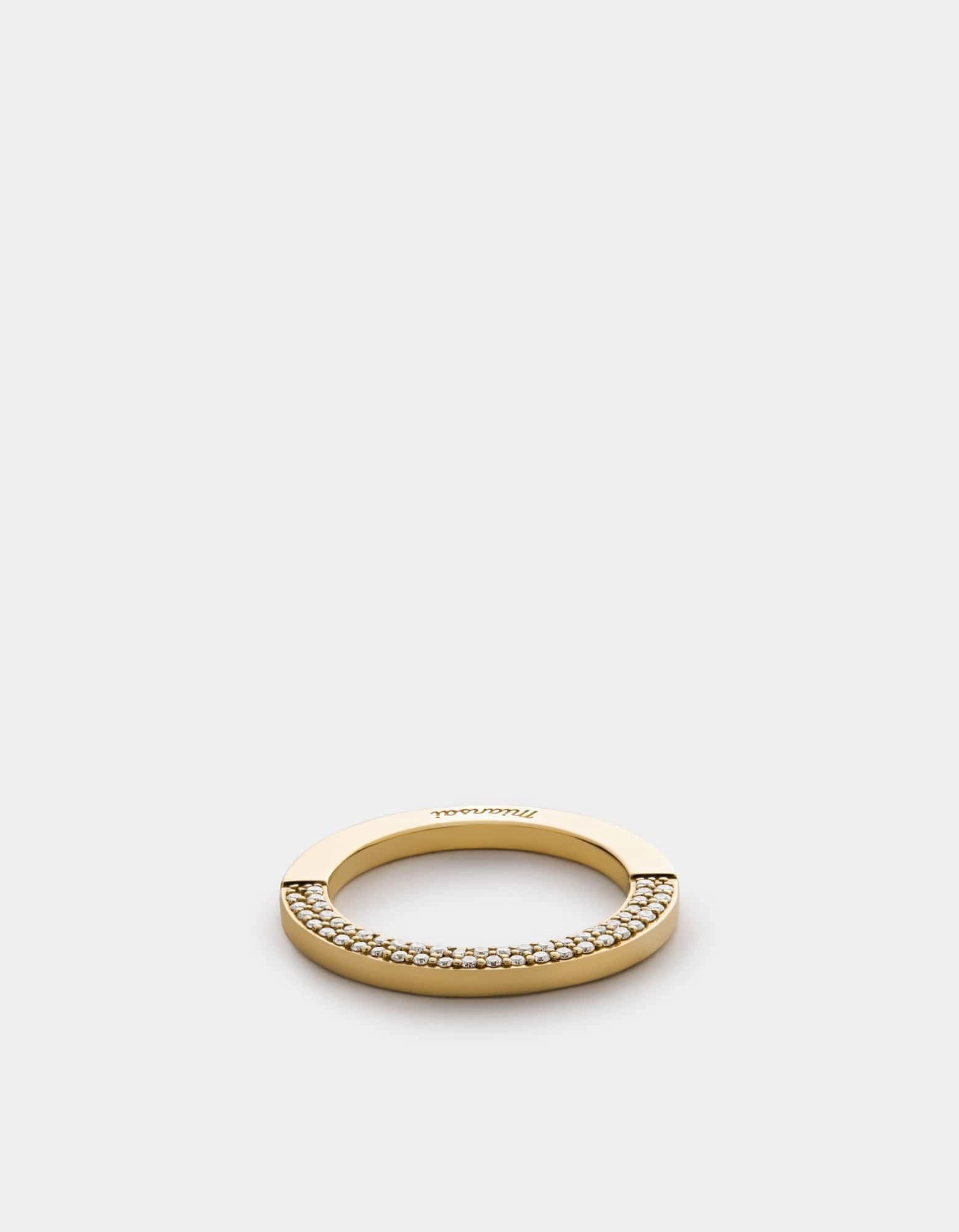 Washer Ring, 14k Gold Pavé